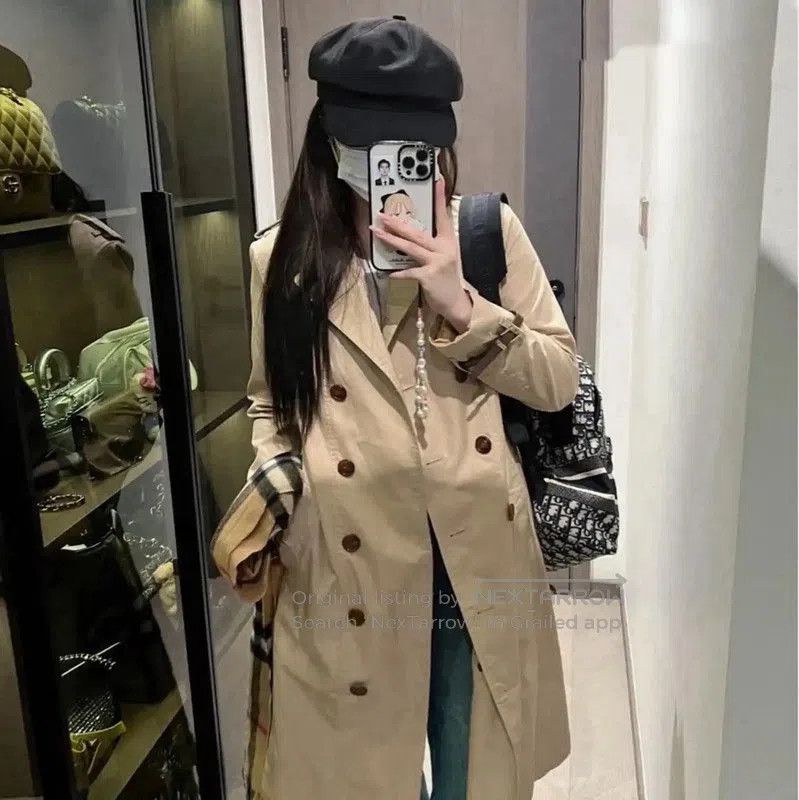 Burberry Burberry Beige Check Mid-Length Trench Coat. Size M / US 6-8 / IT 42-44 - 8 Thumbnail