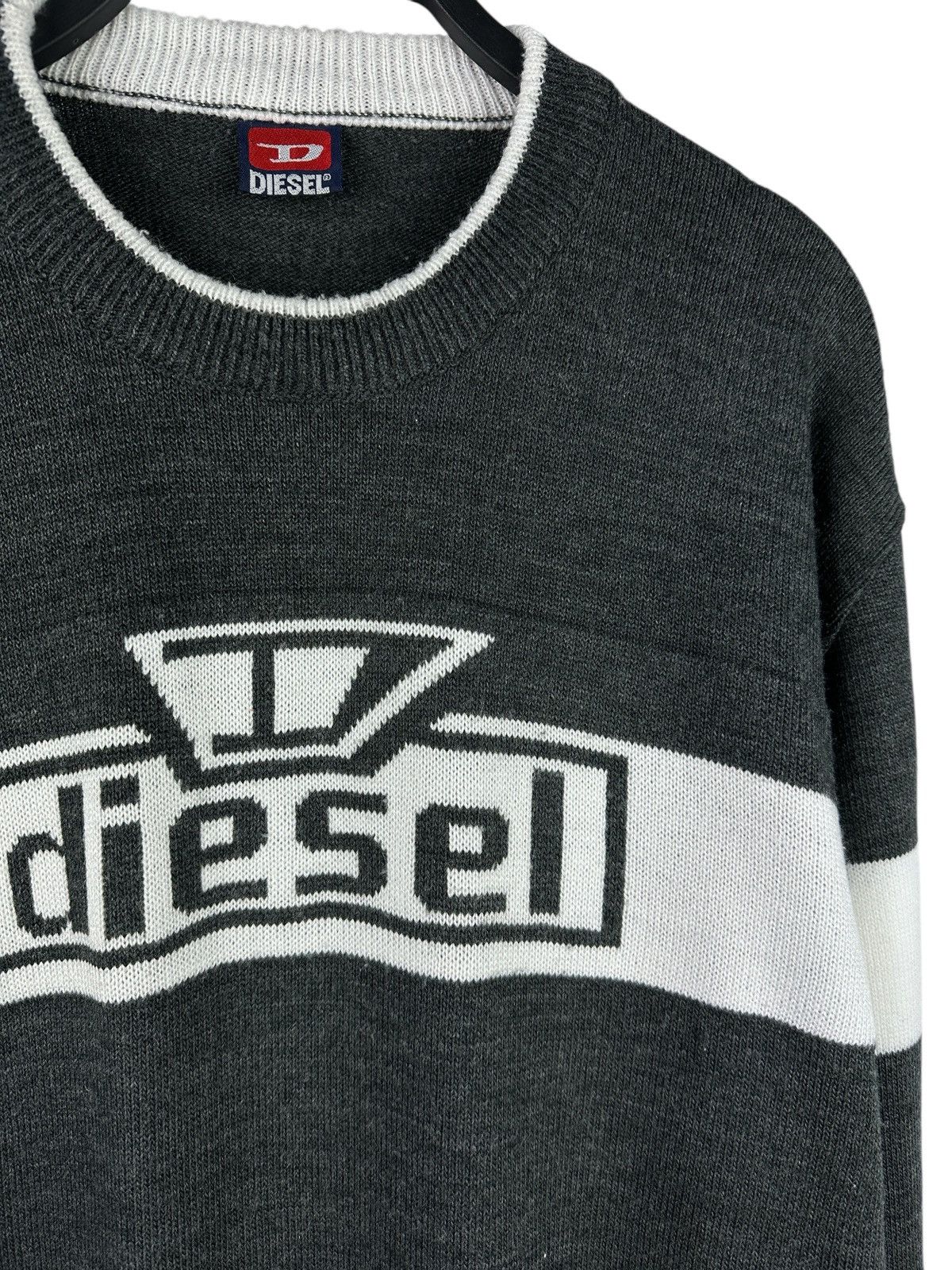 Diesel Vintage Y2K Diesel Baggy Knit Sweater Big Logo Size US L / EU 52-54 / 3 - 3 Thumbnail