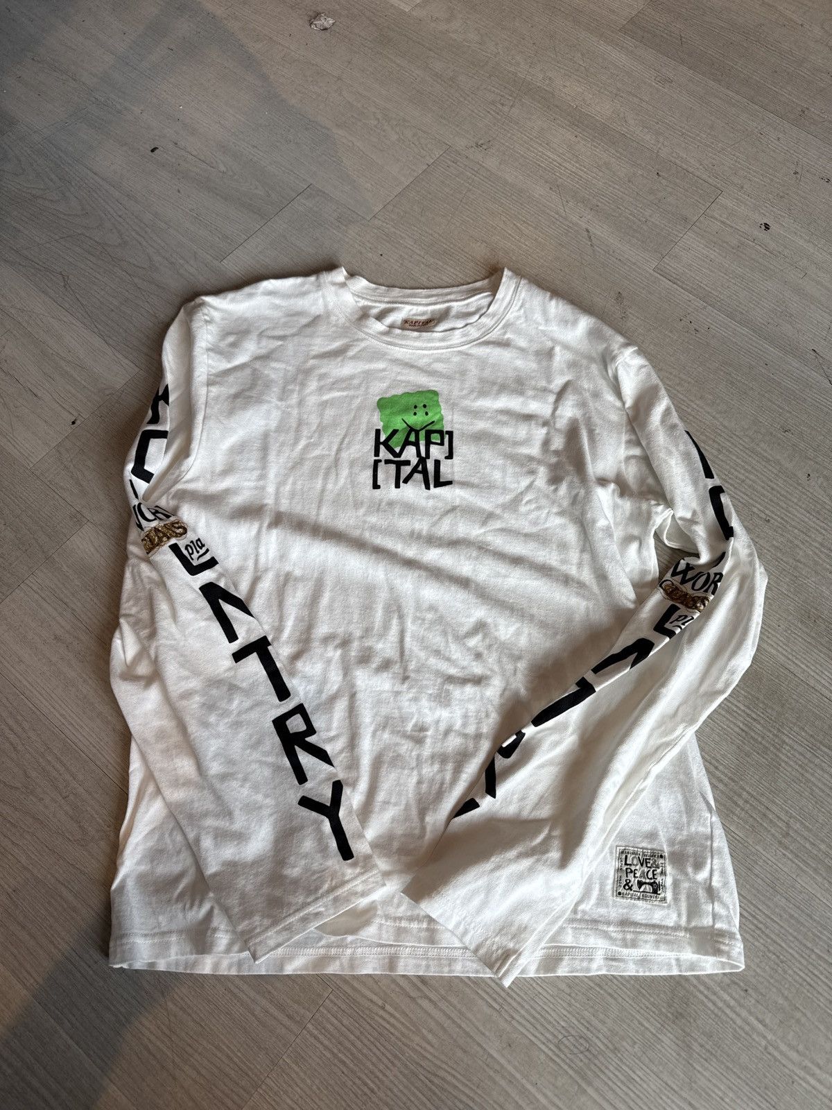 Kapital Kapital logo l/s t shirt white green Size US L / EU 52-54 / 3 - 1 Thumbnail