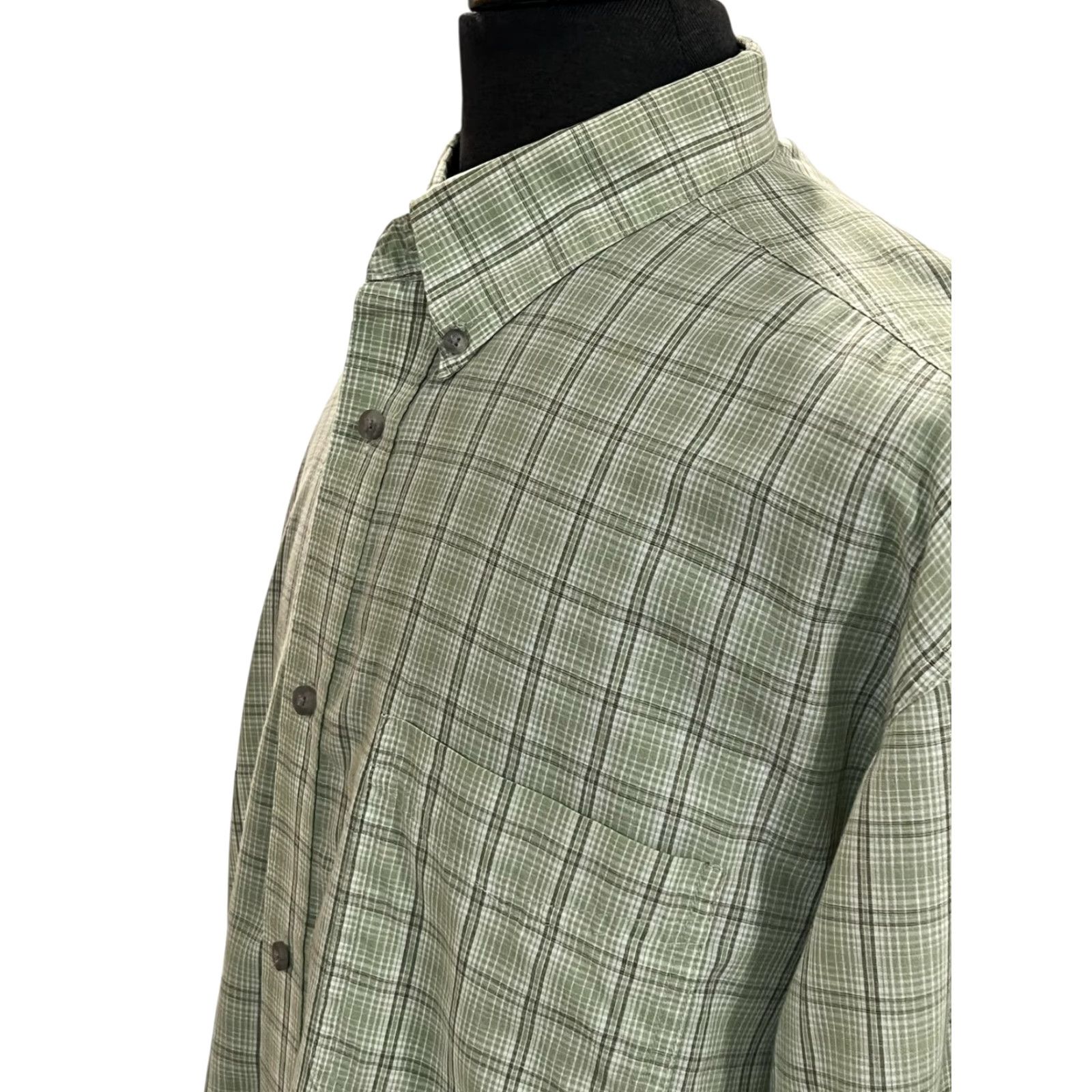 Wrangler VINTAGE Wrangler Riata Green Plaid Shirt Mens XL Long Sleeve Button Up Size US XL / EU 56 / 4 - 3 Thumbnail