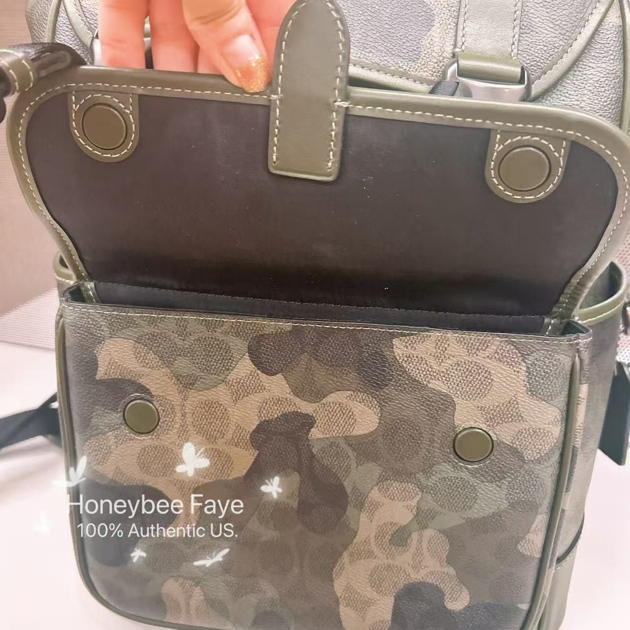 Coach Signature Camo League Flap Backpack In Signature Camo CAF98 Size ONE SIZE - 7 Thumbnail