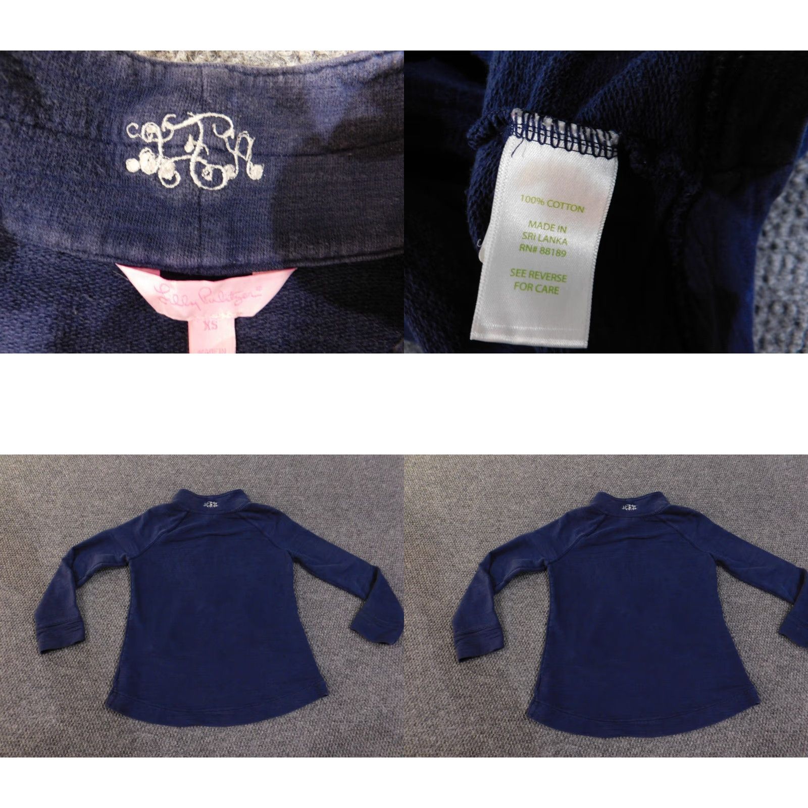 Lilly Pulitzer Lilly Pulitzer Sweater XS Blue Pullover 1/4 Zip Raglan Long Sleeve Mock Neck Women Beach Flower Casual Vintage No Size XS / US 0-2 / IT 36-38 - 8 Thumbnail