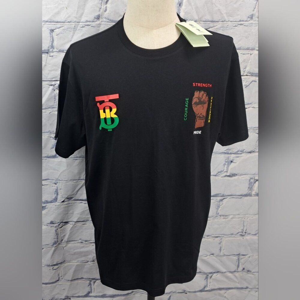 Burberry NWT Burberry Men's T-Shirt Tee Black Power Fist TB Logo Org Size US M / EU 48-50 / 2 - 2 Thumbnail