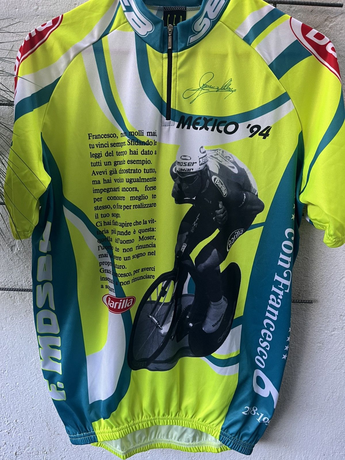 Vintage SEB Vintage Bicycle italian Jersey Francesco Moser Size US XXL / EU 58 / 5 - 2 Thumbnail