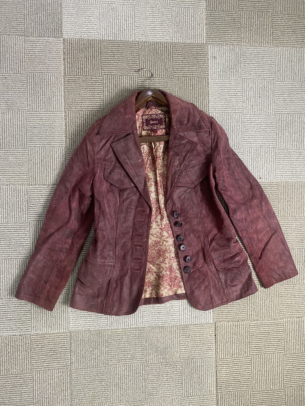 Guess Vintage Guess Flower Pattern Leather Jacket Size S / US 4 / IT 40 - 4 Thumbnail