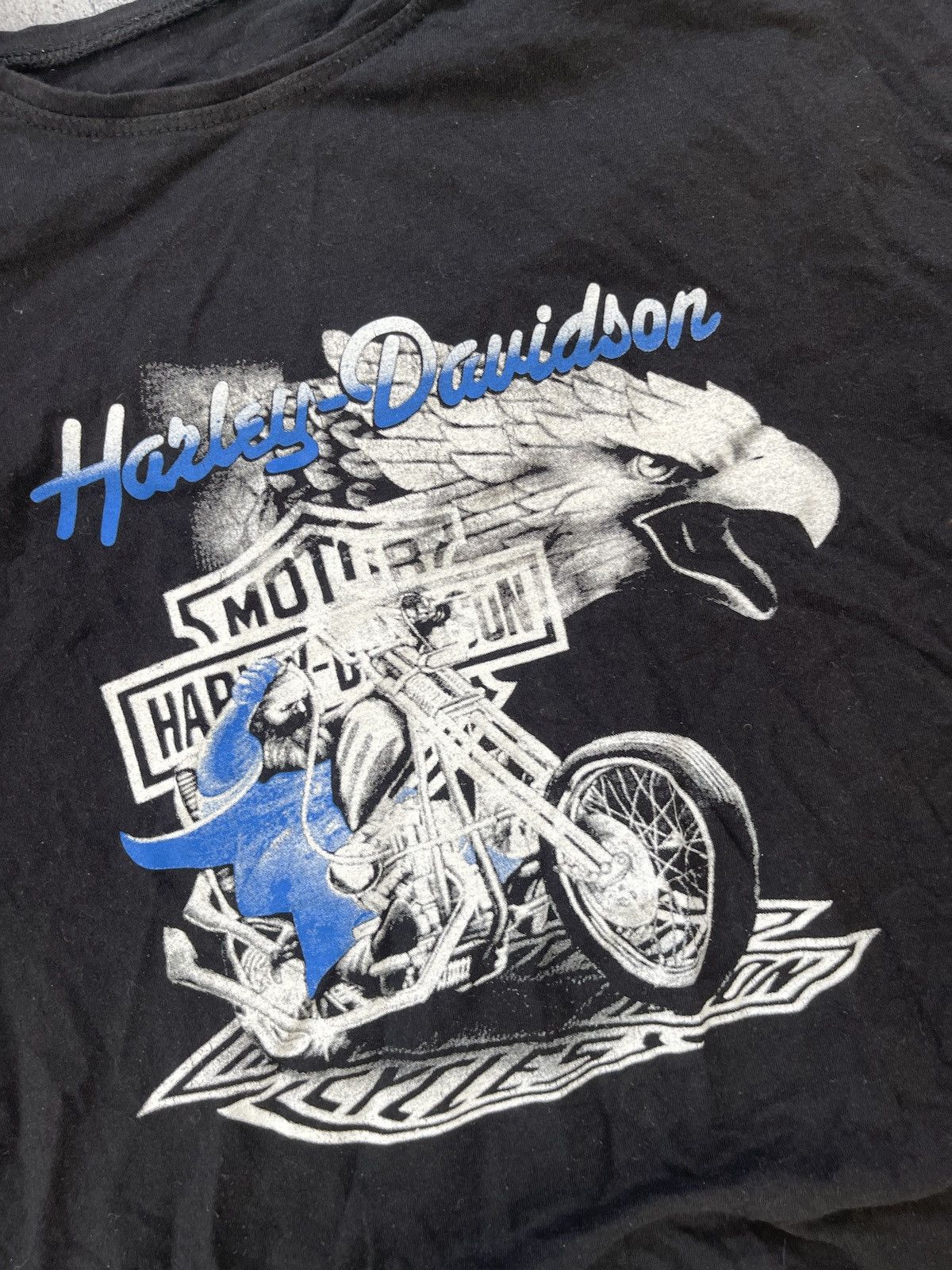4GSELLER × Harley Davidson × Vintage THRASHED FADED DISTRESSED HARLEY DAVIDSON TEE Size US L / EU 52-54 / 3 - 3 Thumbnail