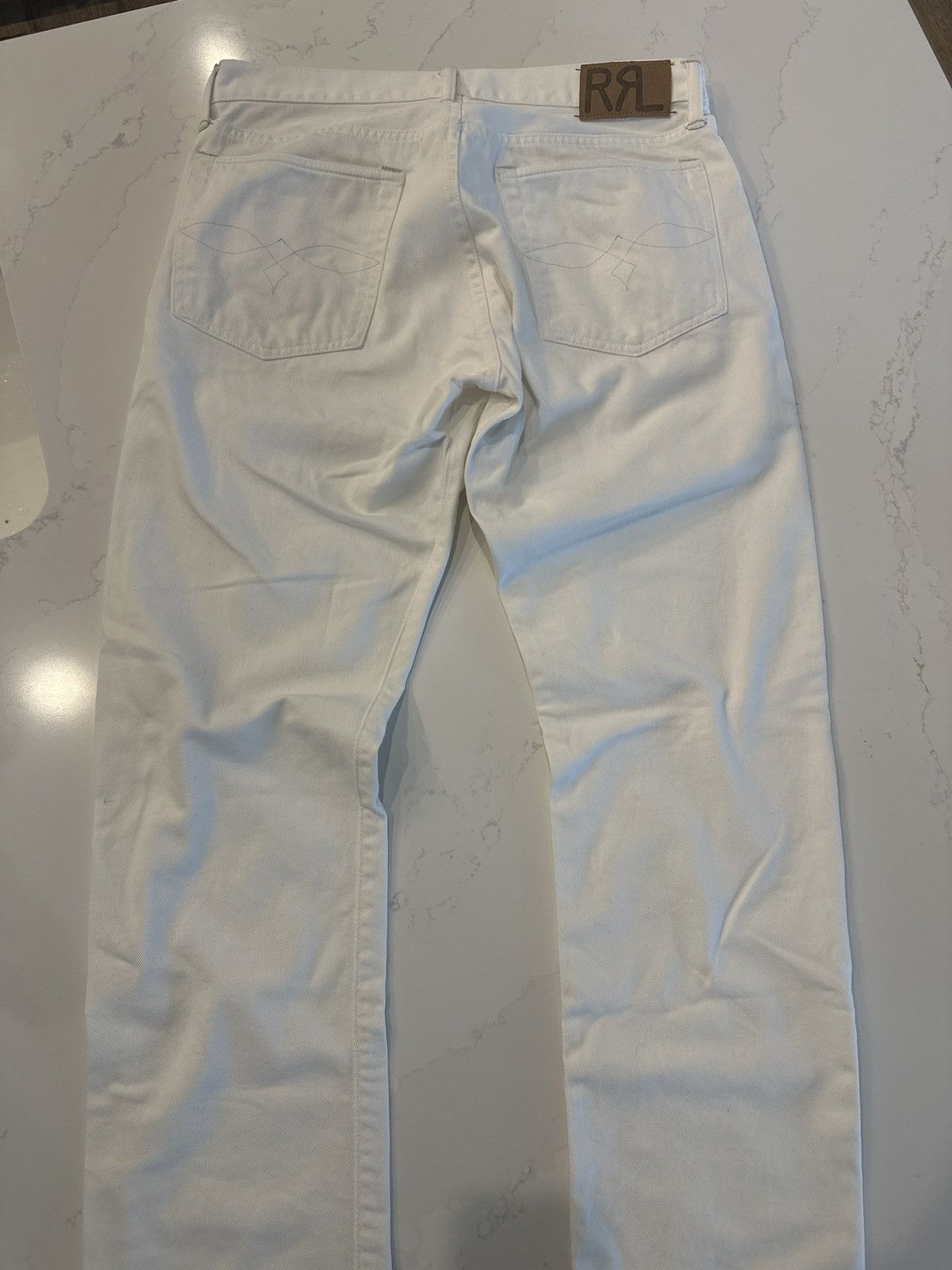 RRL Ralph Lauren RRL - Slim Fit Whitestone Jean White Denim Size US 33 - 2 Thumbnail