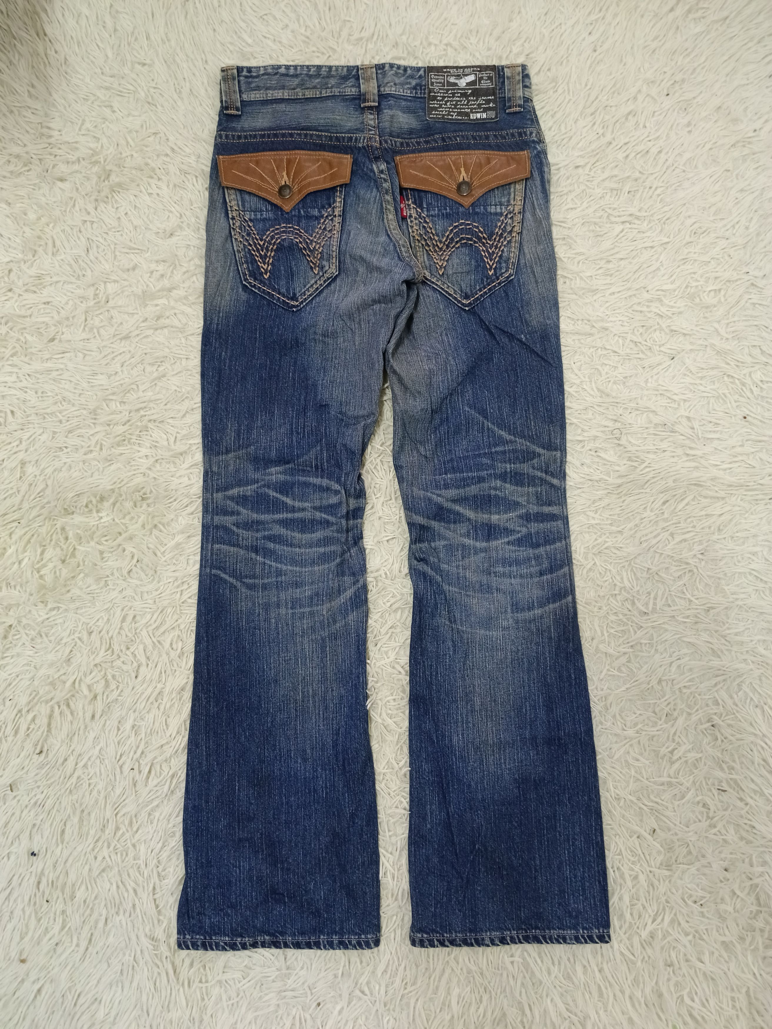 Edwin INSANE🔥90S FLARE EDWIN XV DENIM PANTS Size US 30 / EU 46 - 2 Thumbnail