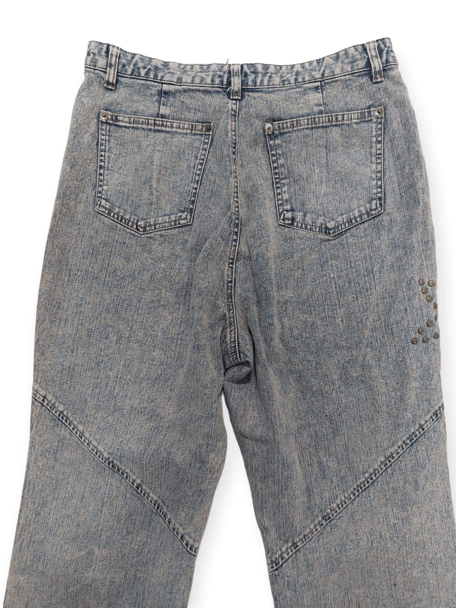 Japanese Brand Livre Claire Baggy Star Patched Denim Size US 27 - 7 Thumbnail