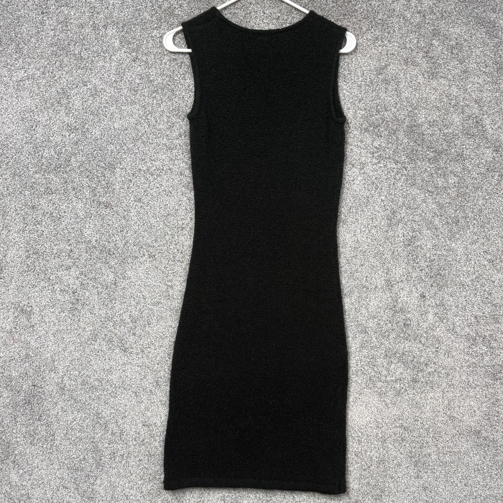 Vintage VINTAGE Moda International Dress Women Midi Black Bouclé Knit Sleeveless Petite/Small Party Size S / US 4 / IT 40 - 6 Thumbnail