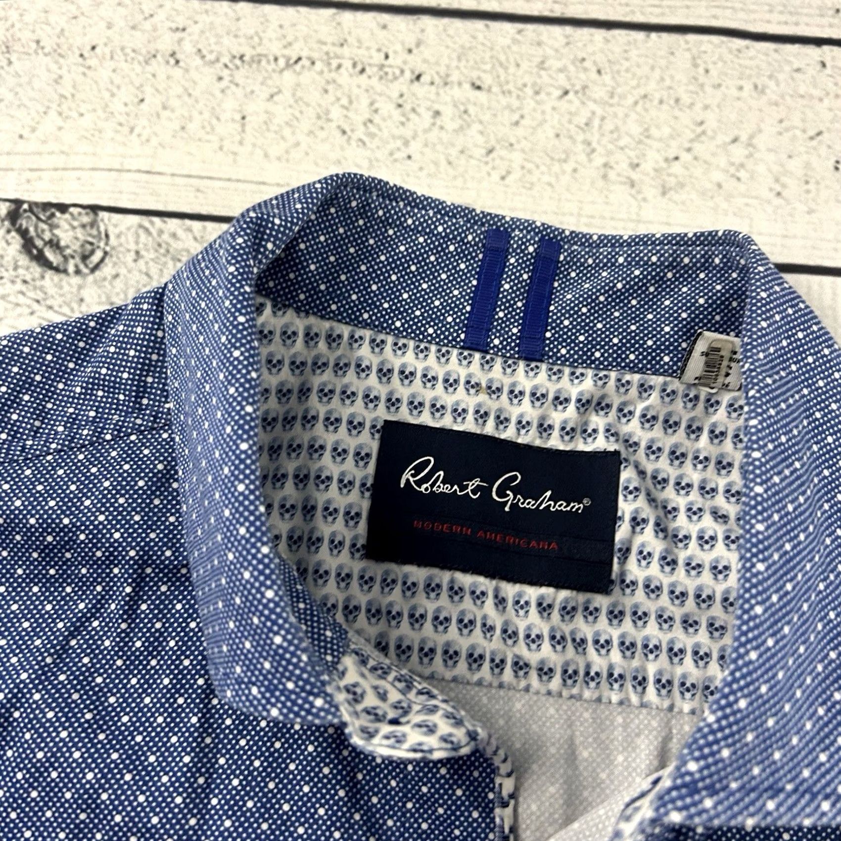 Robert Graham Robert Graham Button-Up Shirt Polka Dot Long Sleeve Blue XL Mens Size US XL / EU 56 / 4 - 3 Thumbnail