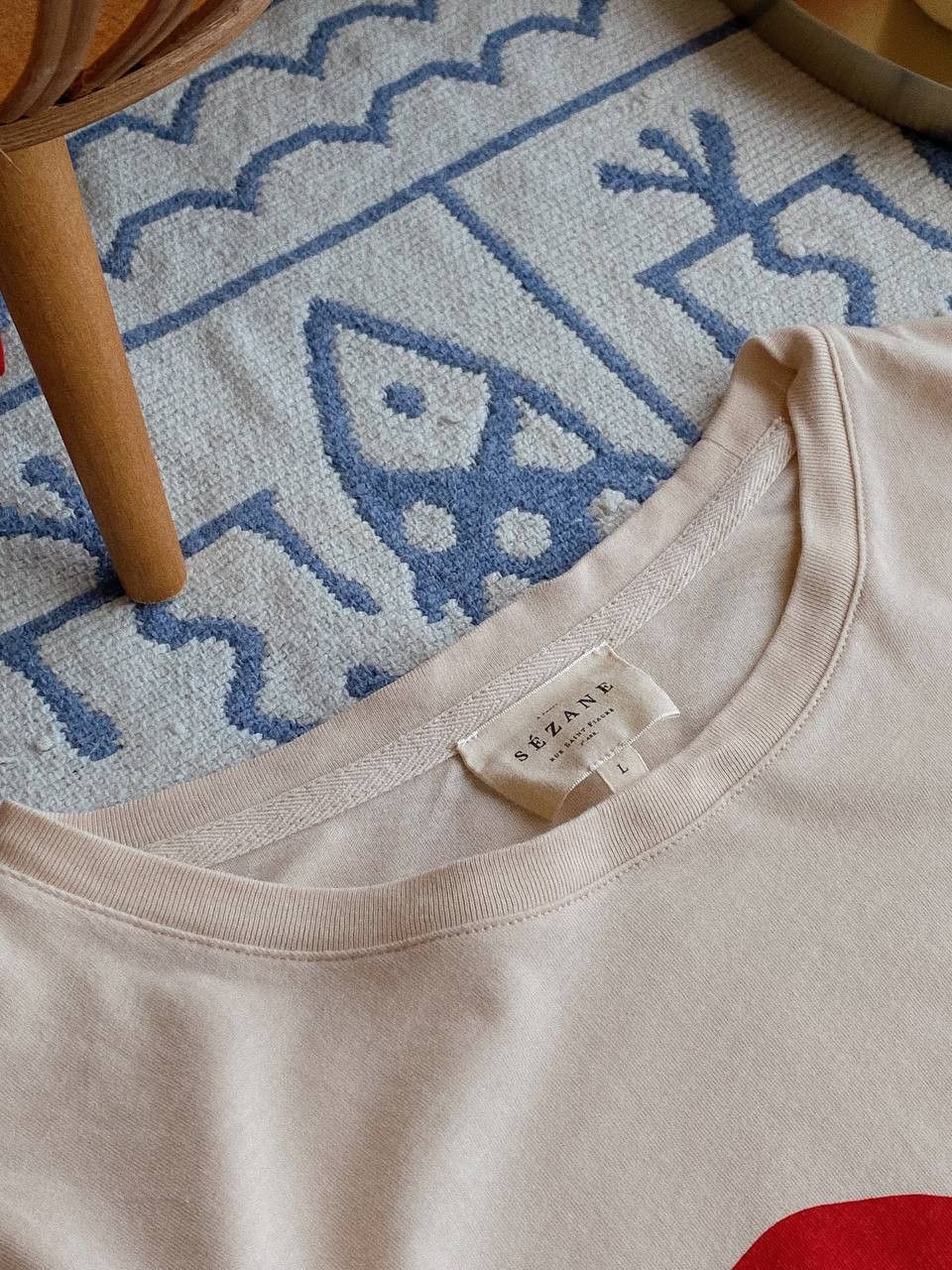 Sezane Sezane T-Shirt Peach Heart La Chemade Size L / US 10 / IT 46 - 7 Thumbnail