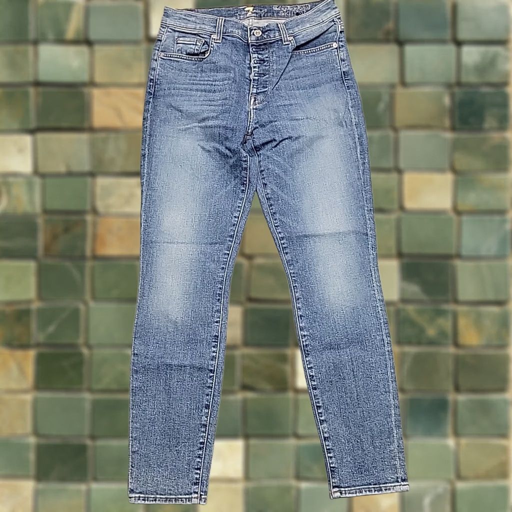7 For All Mankind 7 For All Mankind Jeans Womens 29 Blue High Waist Ankle Skinny Stretch Denim Jeans Size 29" - 1 Thumbnail