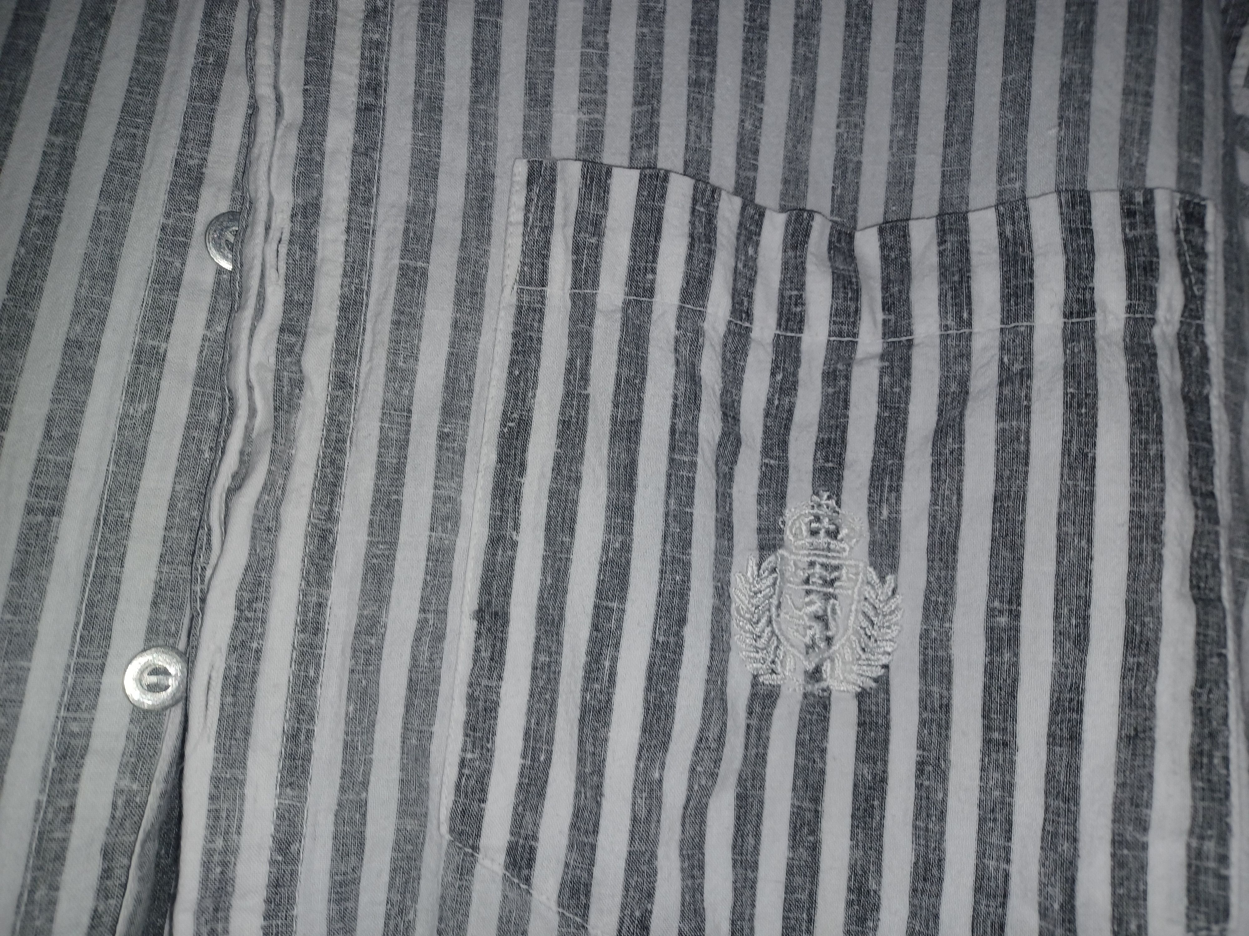 Other Men's Button-Up Shirt Medium Gray & White Stripes Size US M / EU 48-50 / 2 - 5 Thumbnail