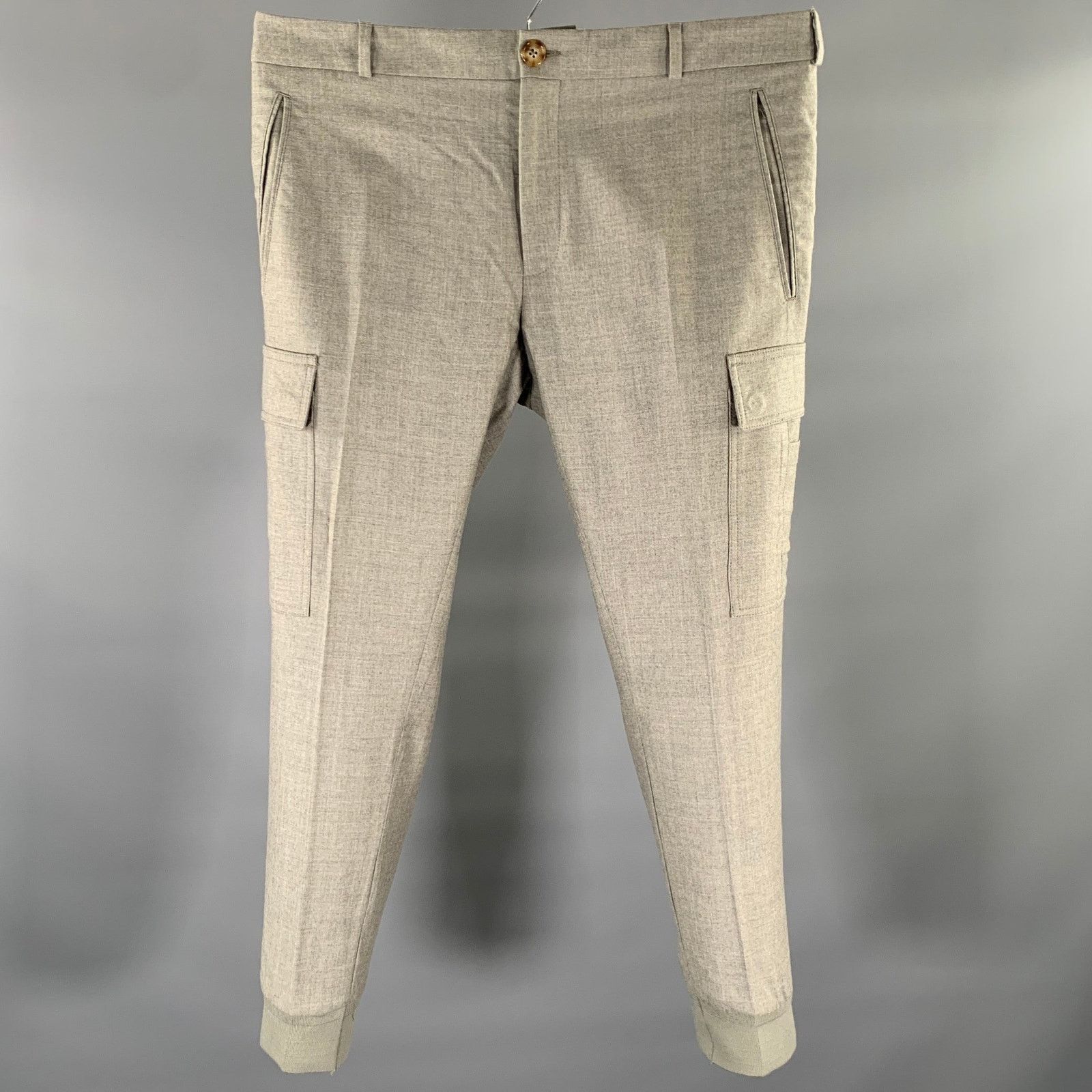 Ralph Lauren Size 34 Gray Heather Wool Blend Cargo Dress Pants Size US 34 / EU 50 - 1 Thumbnail