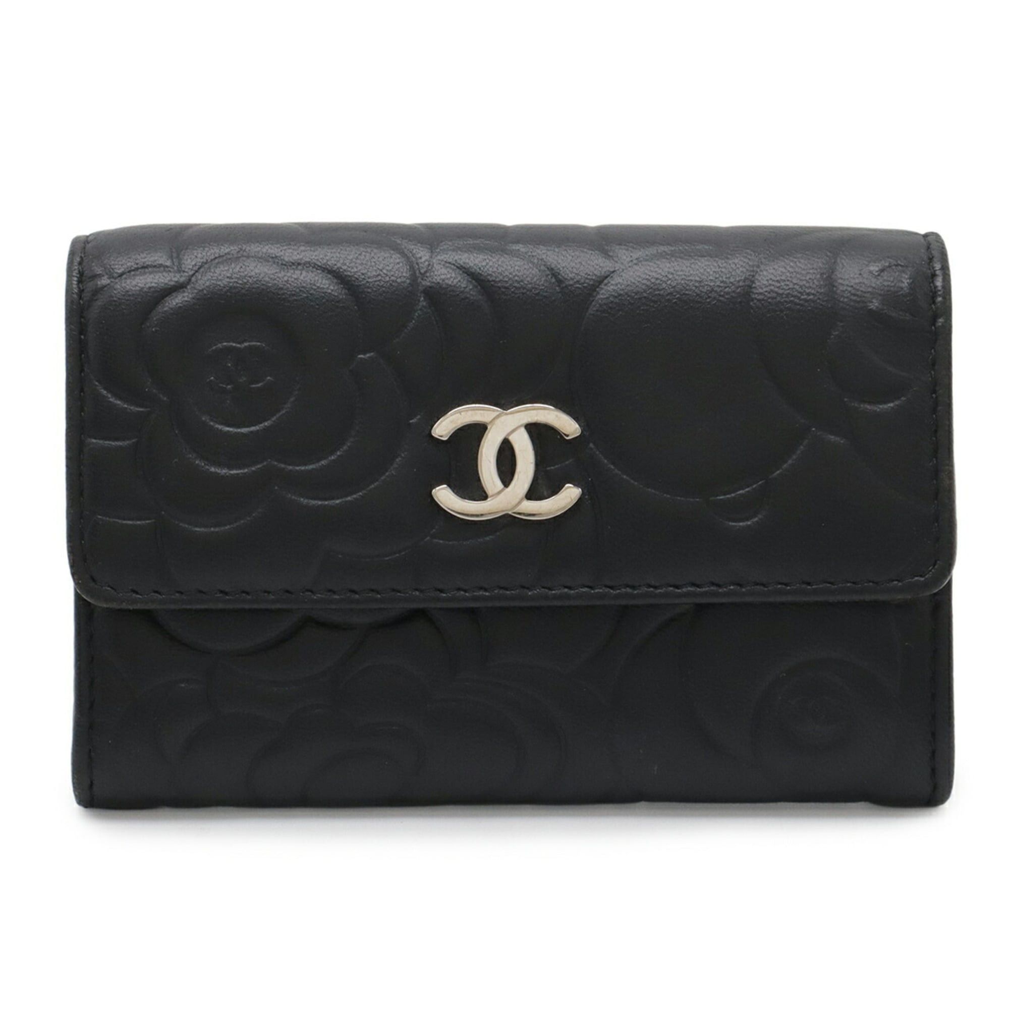 Chanel CHANEL Camellia Embossed Coco Mark Business Card Holder/Card Case, Leather, Black, A81937 Size ONE SIZE - 1 Thumbnail