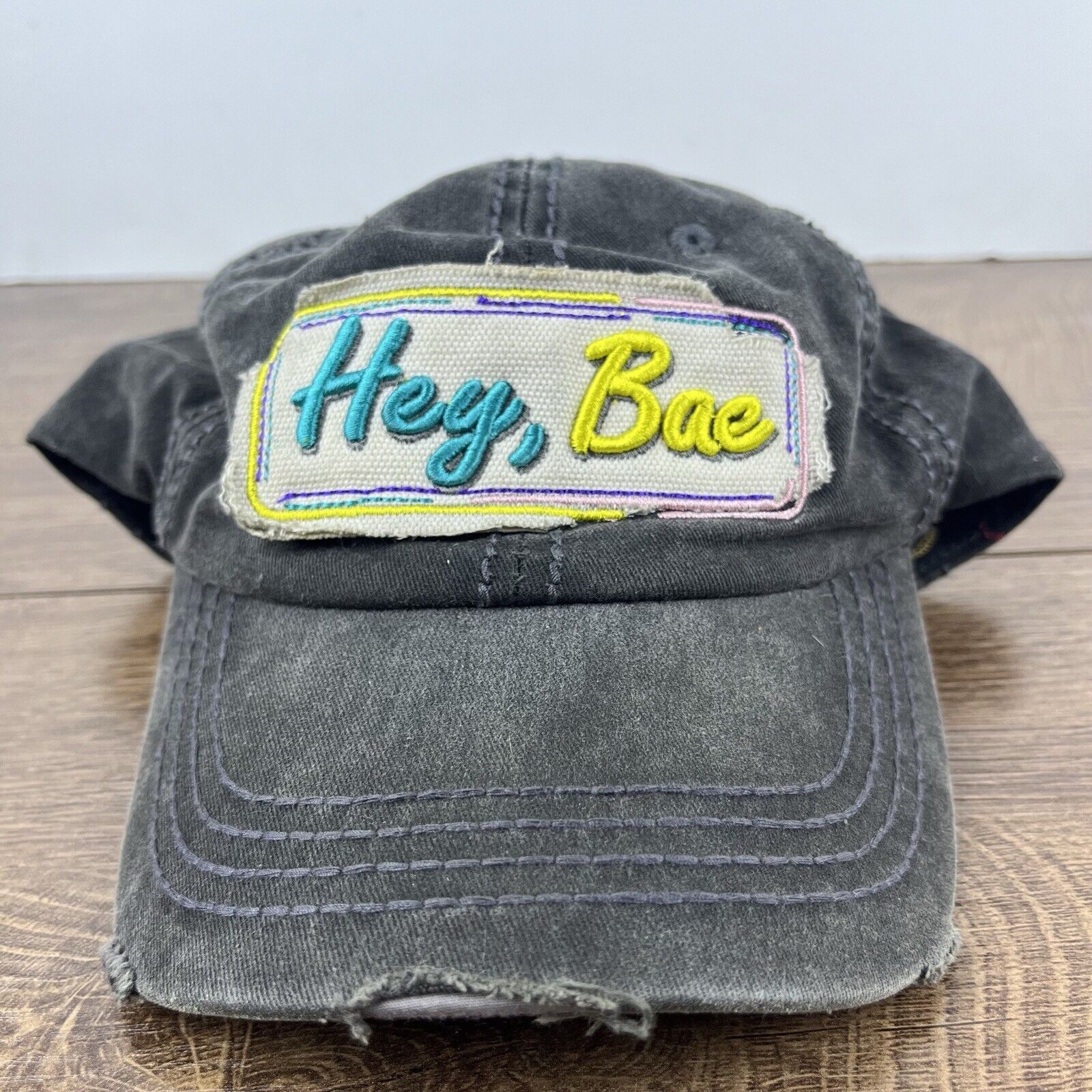 Other Hey Bae Hat Bae Hat Gray Adjustable Hat Gray Adult Size Hat Size ONE SIZE - 4 Thumbnail