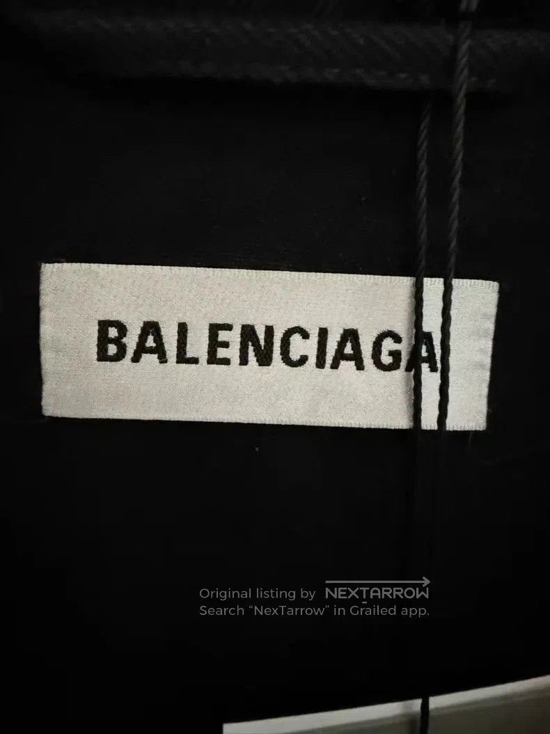 Balenciaga Balenciaga Black Denim Jacket with Crystal Logo. Size US S / EU 44-46 / 1 - 3 Thumbnail