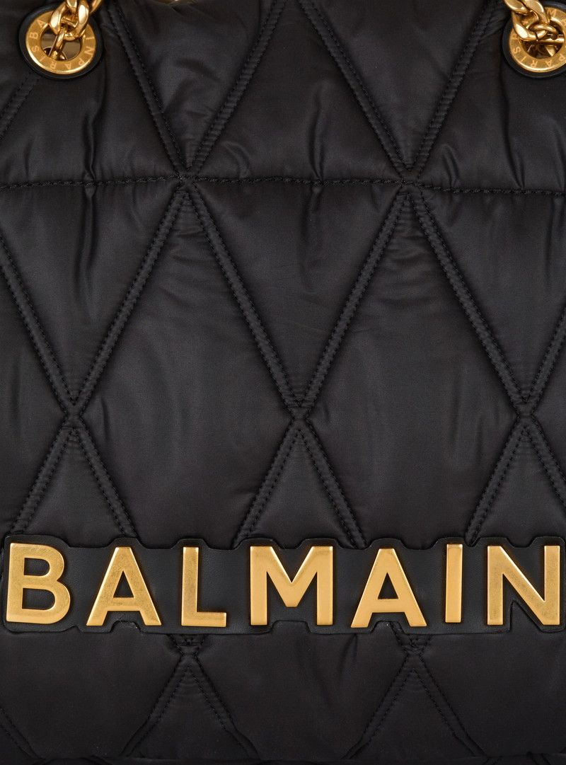 Balmain o1s1wg111225 Size:OS/1945 Soft Nylon Tote Bag in Black Size ONE SIZE - 6 Thumbnail