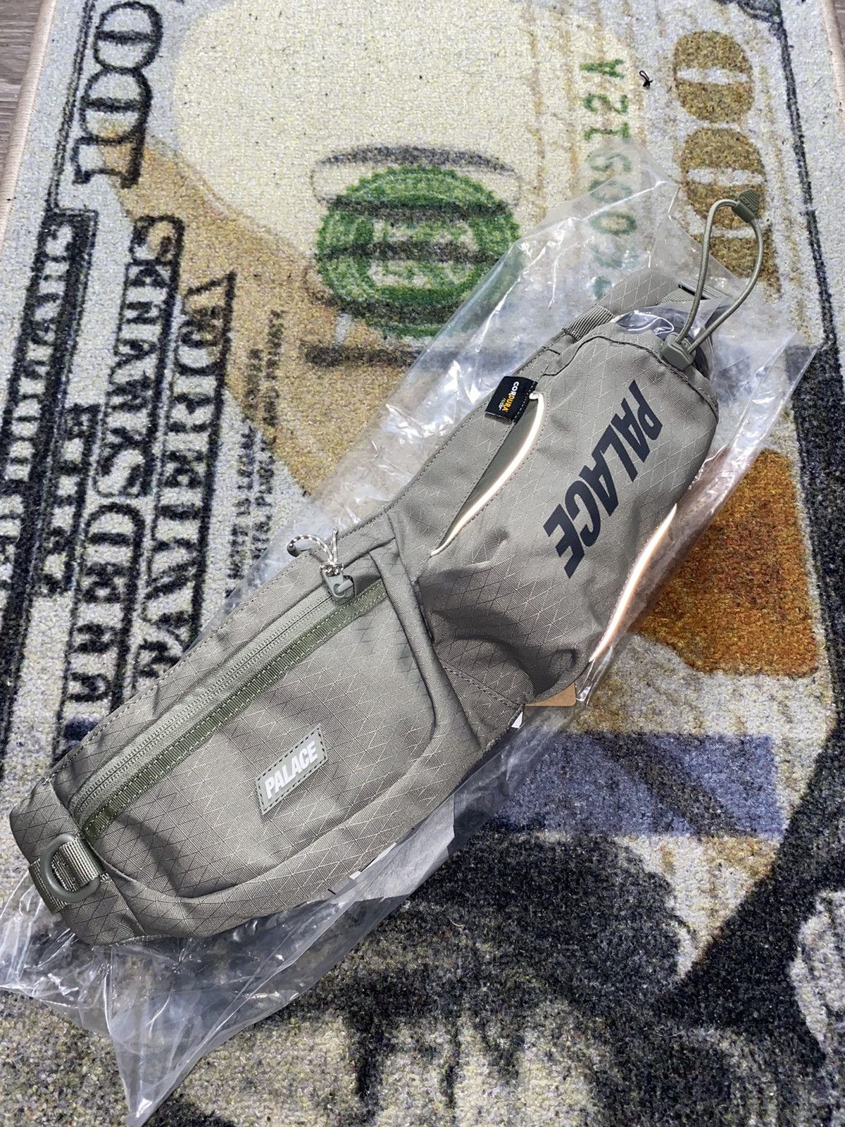 image of Palace Cordura Y-Rip Bottle Pack Bag in Olive, Men's