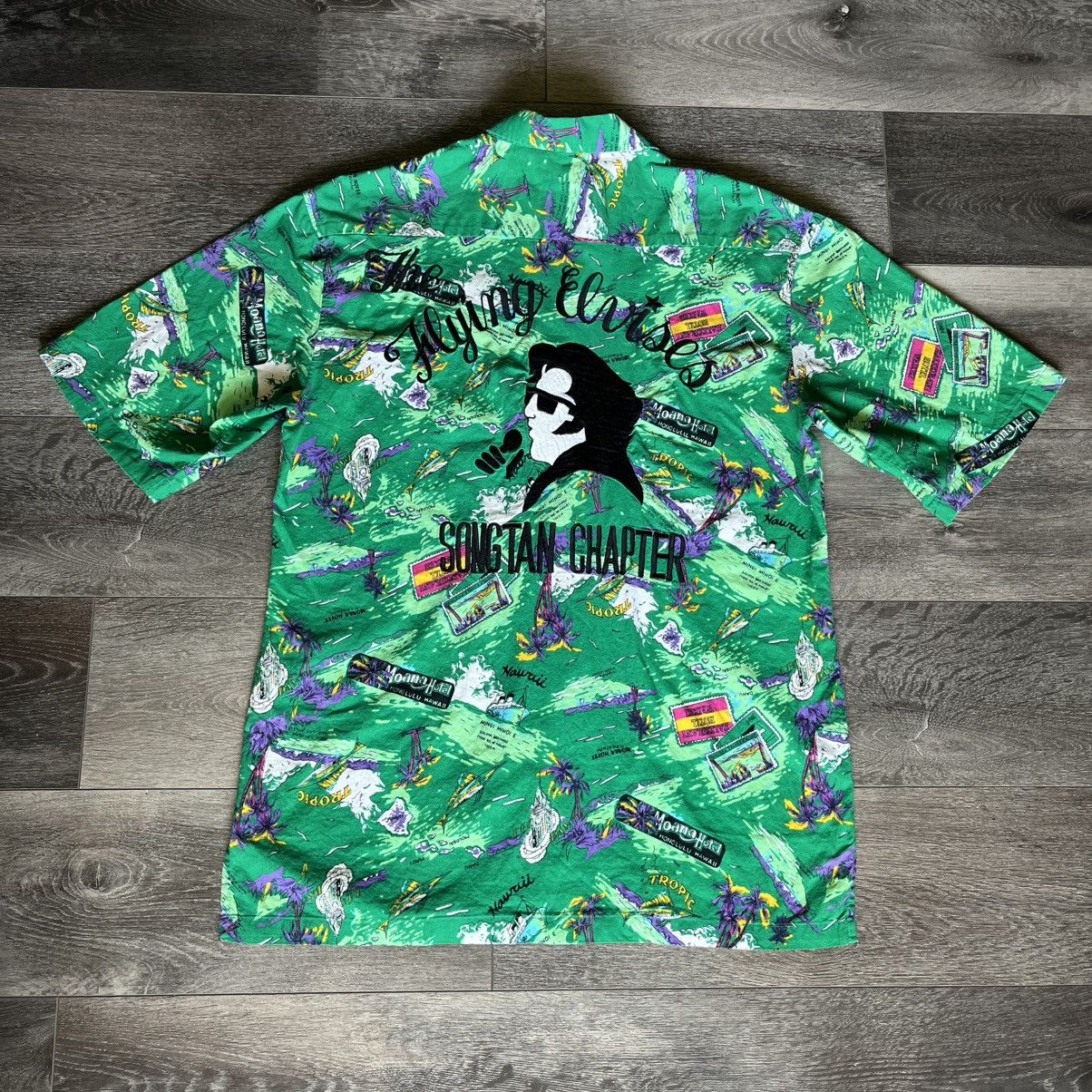 Vintage Vintage The Flying Elvises Songtan Chapter Hawaiian Shirt Size US L / EU 52-54 / 3 - 1 Thumbnail