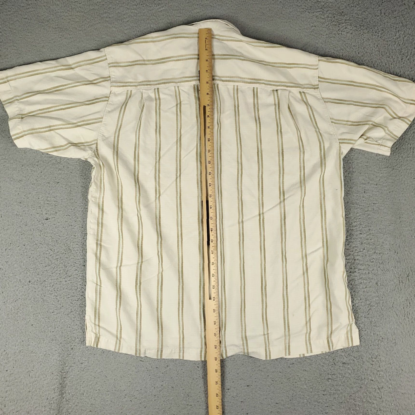 Tommy Bahama VINTAGE Tommy Bahama Shirt Mens Large Beige Striped Hawaiian Button Up Short Sleeve Size US L / EU 52-54 / 3 - 4 Thumbnail