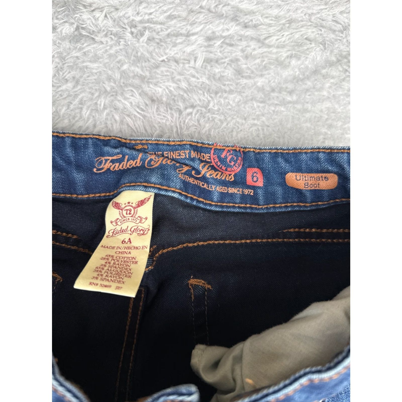 Faded Glory Faded Glory Jeans Womens 6 Denim Bootcut Low Rise 26x30 Blue Cotton Blend Stretch Regular 5-Pocket Mens Womens Girls Size 28" / US 6 / IT 42 - 6 Thumbnail