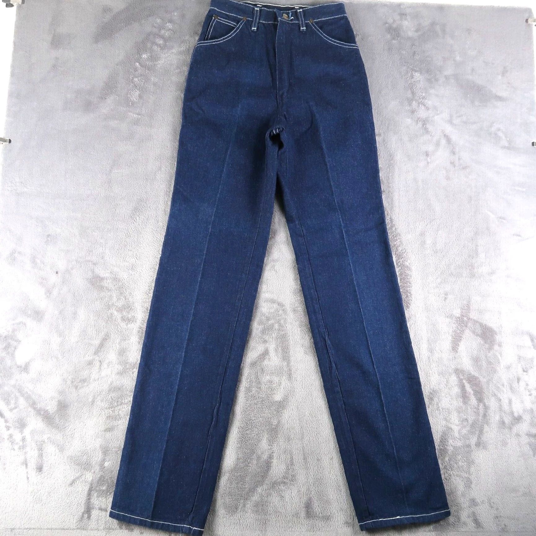 Wrangler VINTAGE Wrangler Women's Jeans 9 High-Rise Denim 80s Cowboy Western Solid Blue Size 30" / US 8 / IT 44 - 2 Thumbnail
