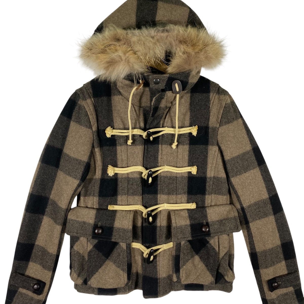 Japanese Brand × Vintage Vintage Halb Faux Fur Hoodie Wool Jacket Button M Size Size US M / EU 48-50 / 2 - 4 Thumbnail