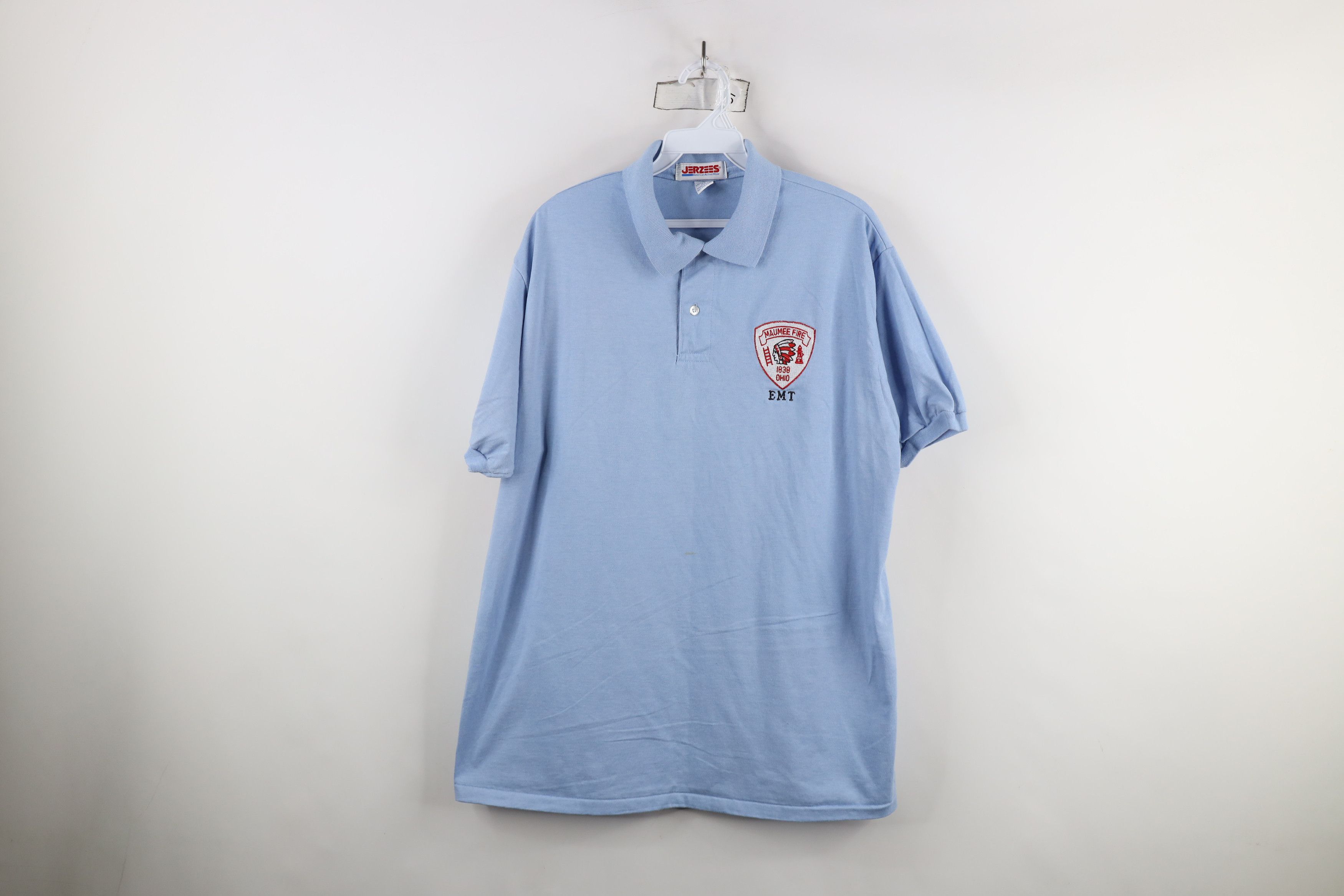 Vintage Vintage 80s 90s Maumee Ohio Firefighters 1838 EMT Polo Shirt Size US XL / EU 56 / 4 - 1 Thumbnail