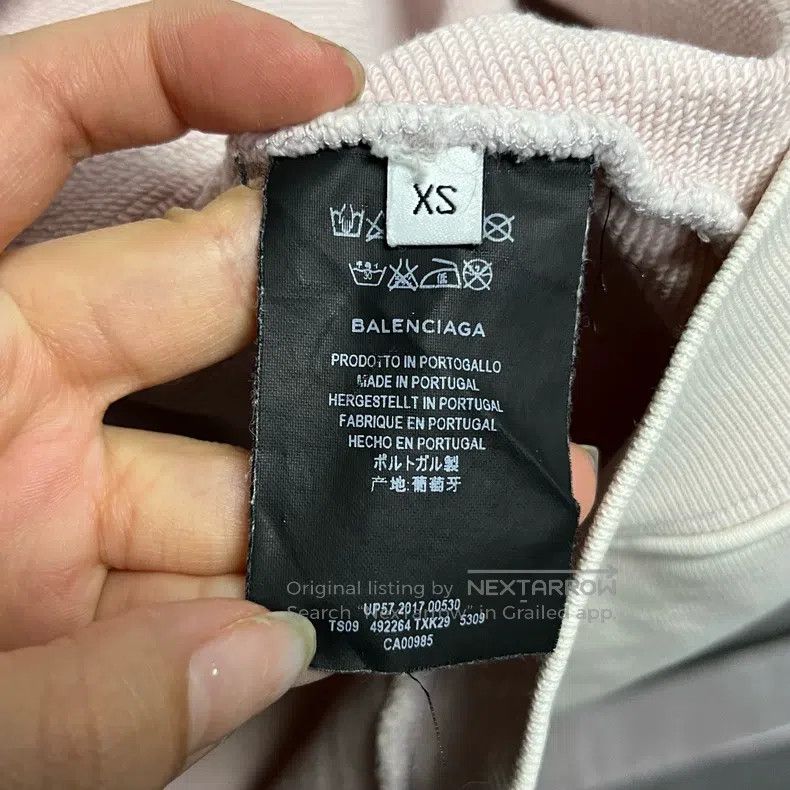 Balenciaga Balenciaga Grey logo print all-cotton hooded pullover Size US XS / EU 42 / 0 - 4 Thumbnail