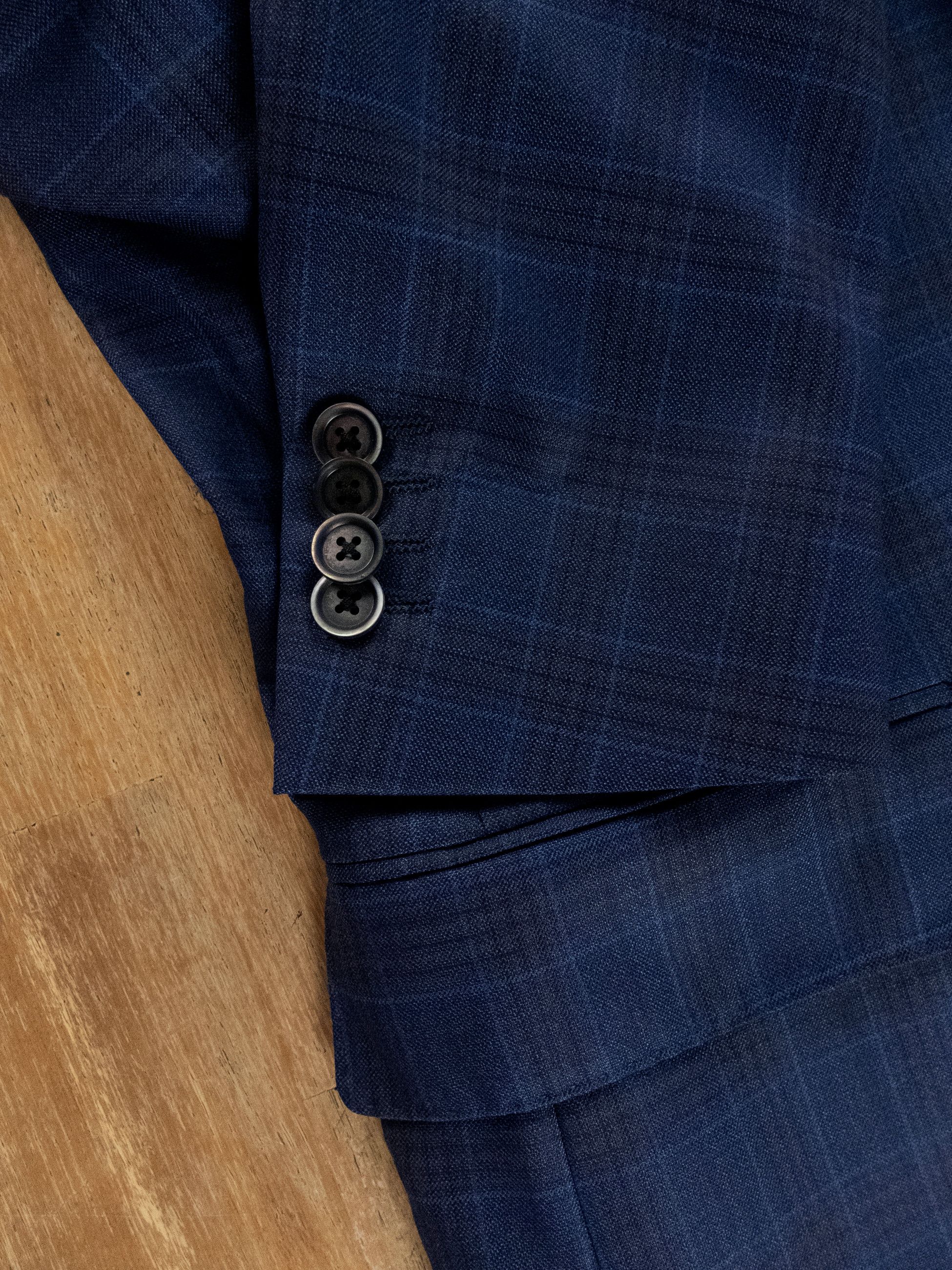 Corneliani CORNELIANI blue plaid Super 130s wool sportcoat 38 48 Size 38R - 6 Thumbnail