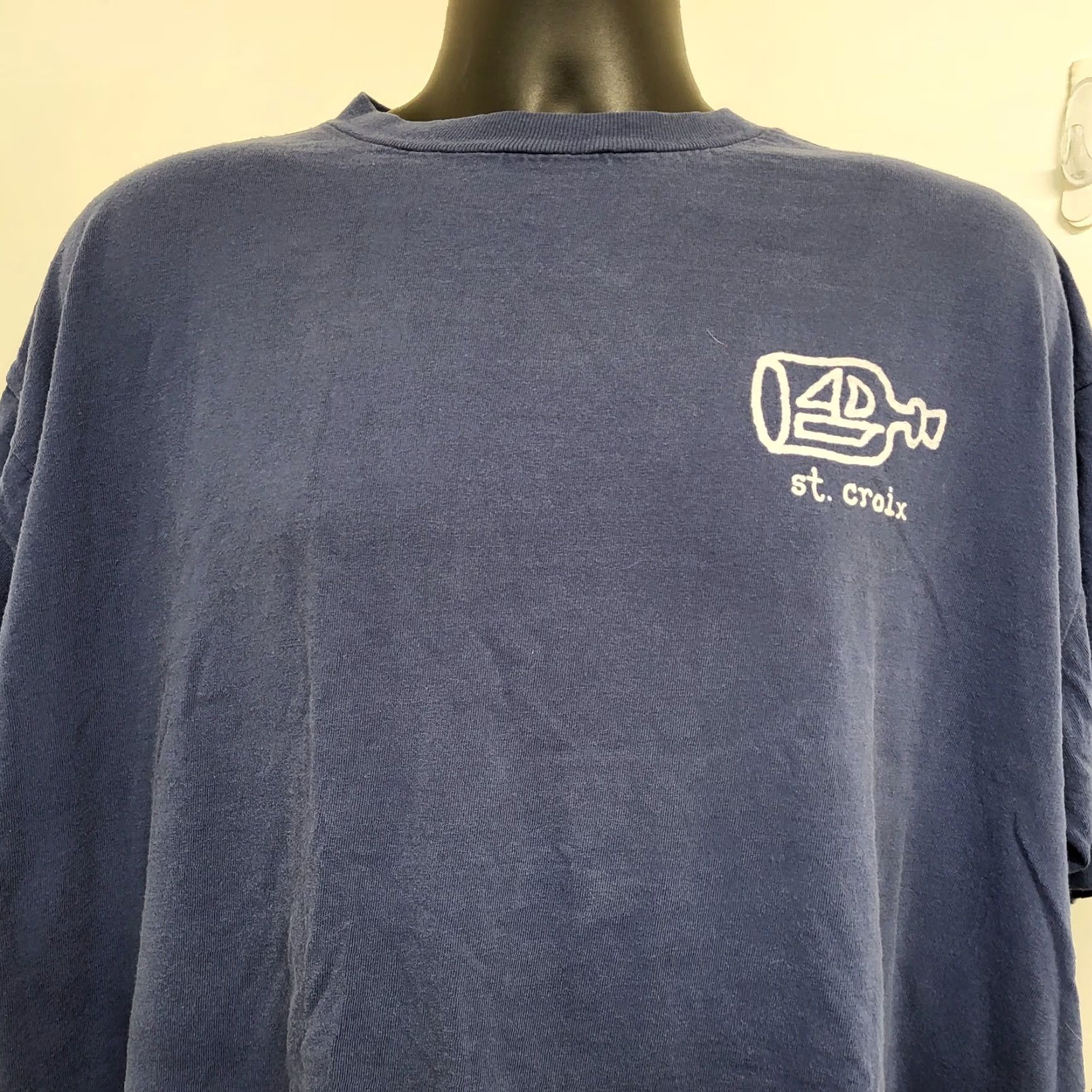 Vintage VINTAGE Gravity Graphic T-Shirt Men XL Blue "I'd Rather Be In The Boat" St. Croix Drinking Shirt Size US XL / EU 56 / 4 - 3 Thumbnail