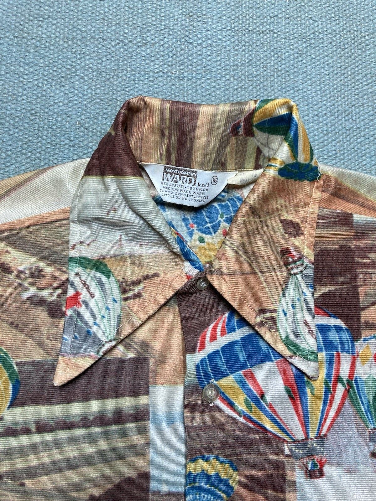 Vintage Vtg 70s disco shirt picture print hot air balloon women’s 16 Size M / US 6-8 / IT 42-44 - 3 Thumbnail