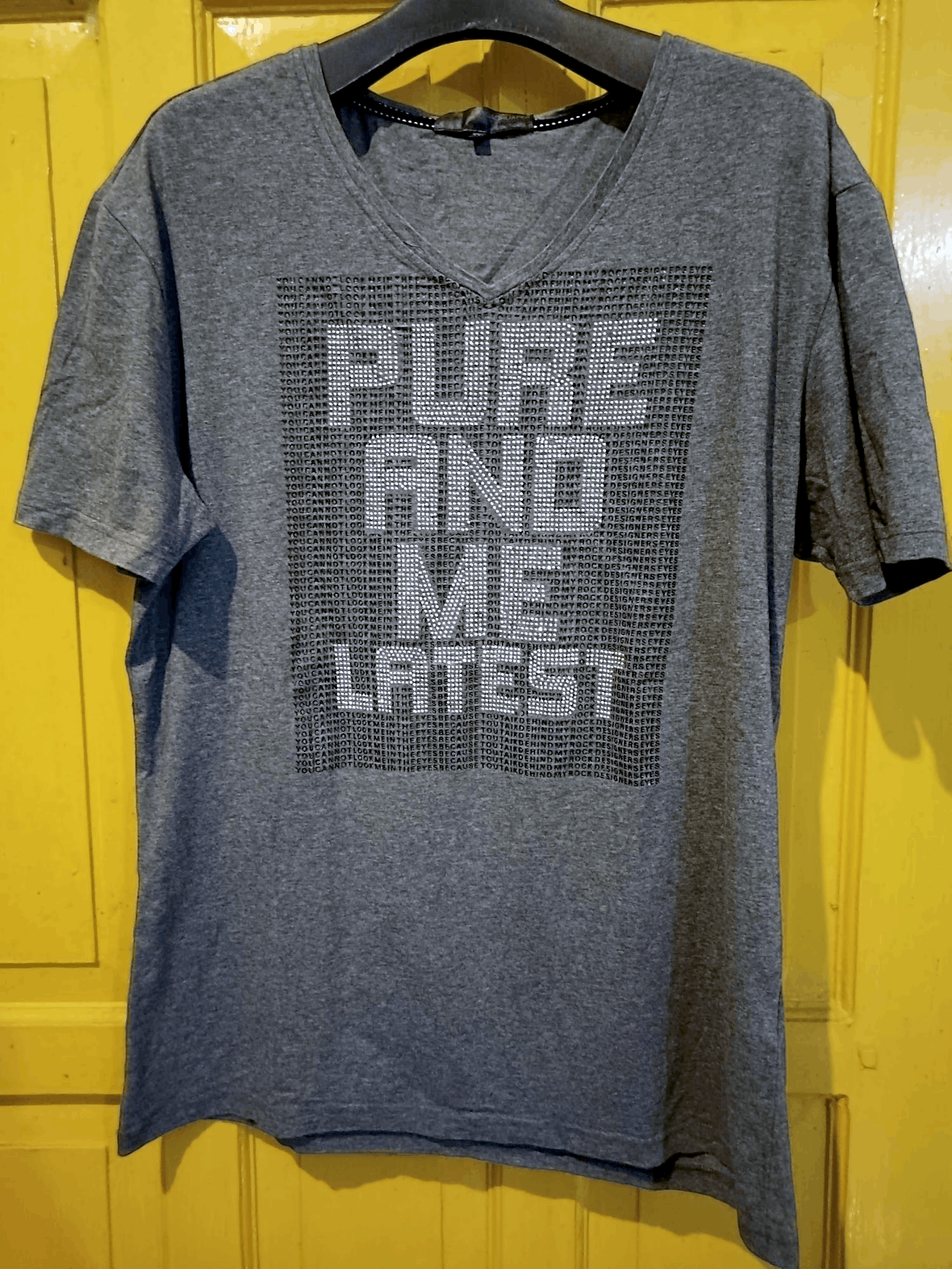 If Six Was Nine × Japanese Brand MIGAOHUAFEI PURE and ME LATES T V-Neck T-Shirt Size US XXL / EU 58 / 5 - 6 Thumbnail