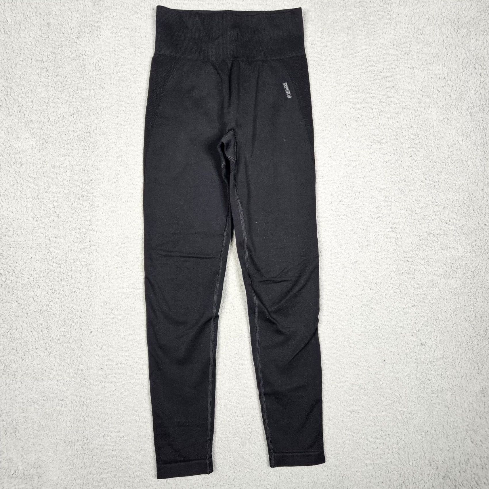 Gymshark Gymshark Women's Black Seamless Spell out Workout Legging XS Size 26" / US 2 / IT 38 - 2 Thumbnail