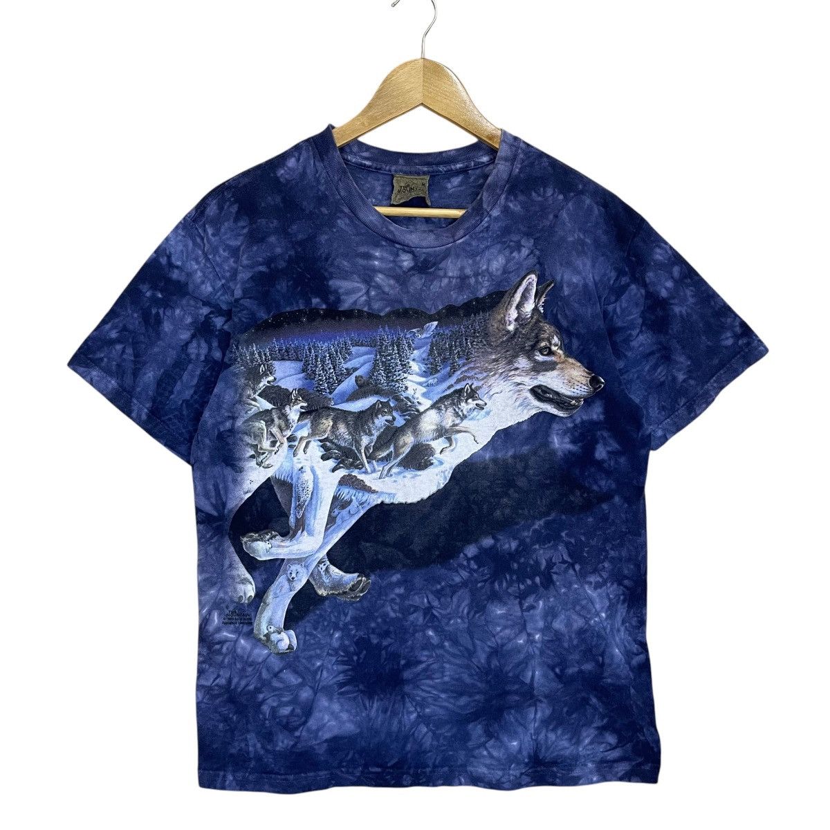Japanese Brand × The Mountain × Vintage Vintage 90s The Mountain Wolf Pack Overprint Tee Size US M / EU 48-50 / 2 - 1 Thumbnail