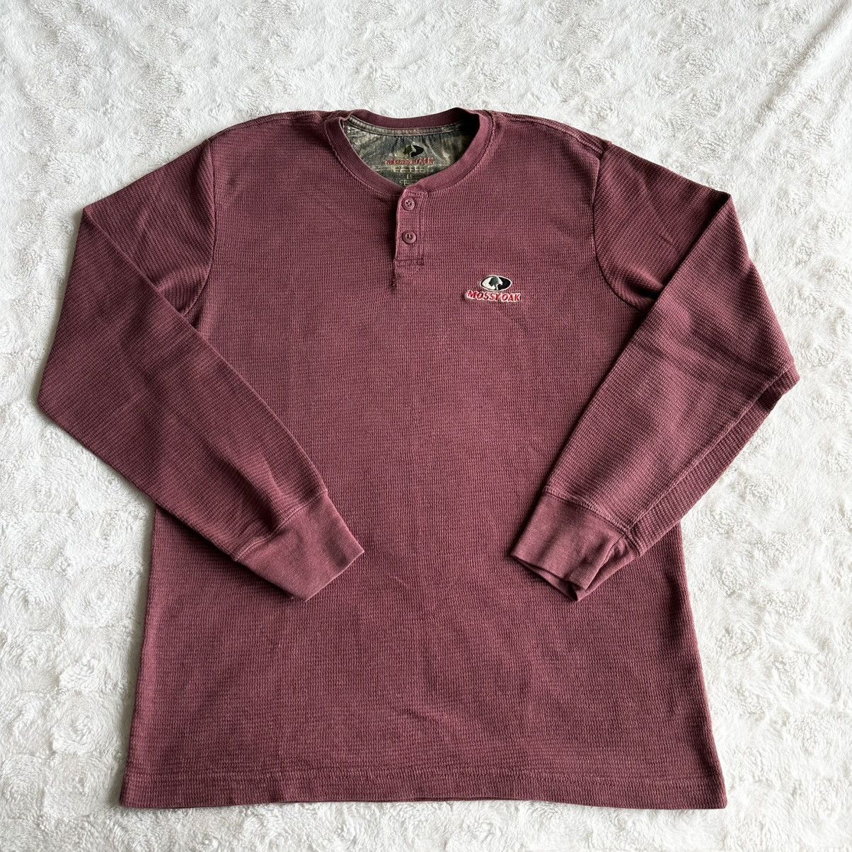 Mossy Oaks Mossy Oak Thermal Shirt Mens Large Red Henley Waffle Knit Size US L / EU 52-54 / 3 - 2 Thumbnail