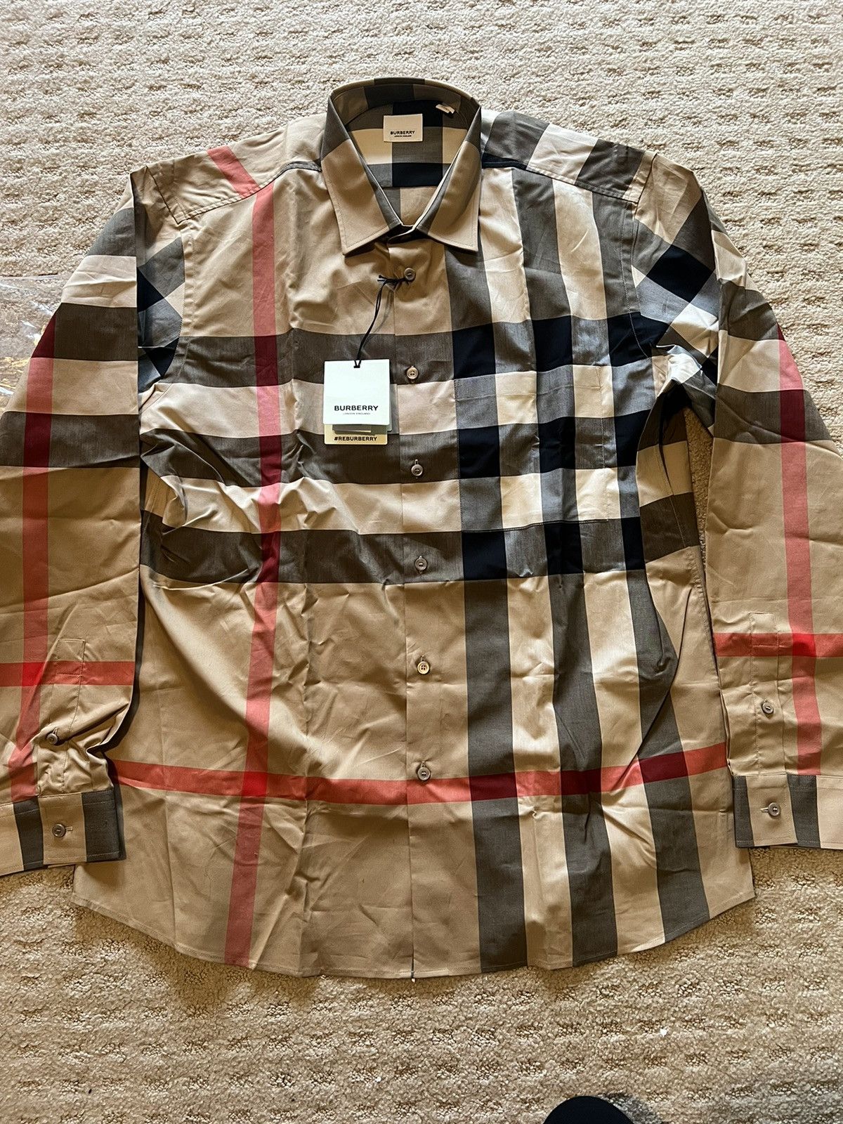 Burberry Long Sleeve Check Shirt Size XXL *BRAND NEW*