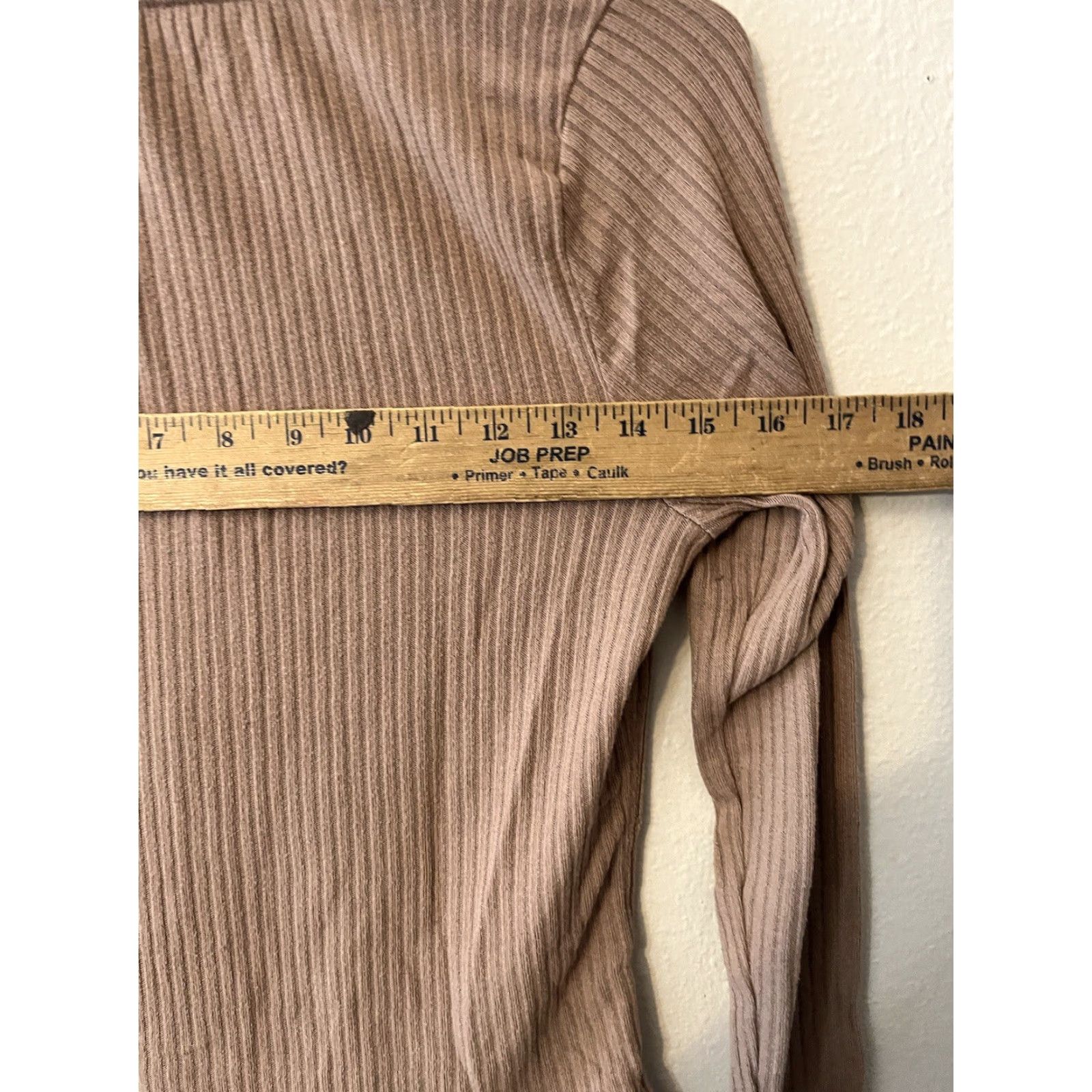 Abercrombie & Fitch Abercrombie & Fitch Sweater Women's M Tan Cropped Ribbed Knit V Neck Cardigan Size M / US 6-8 / IT 42-44 - 5 Thumbnail