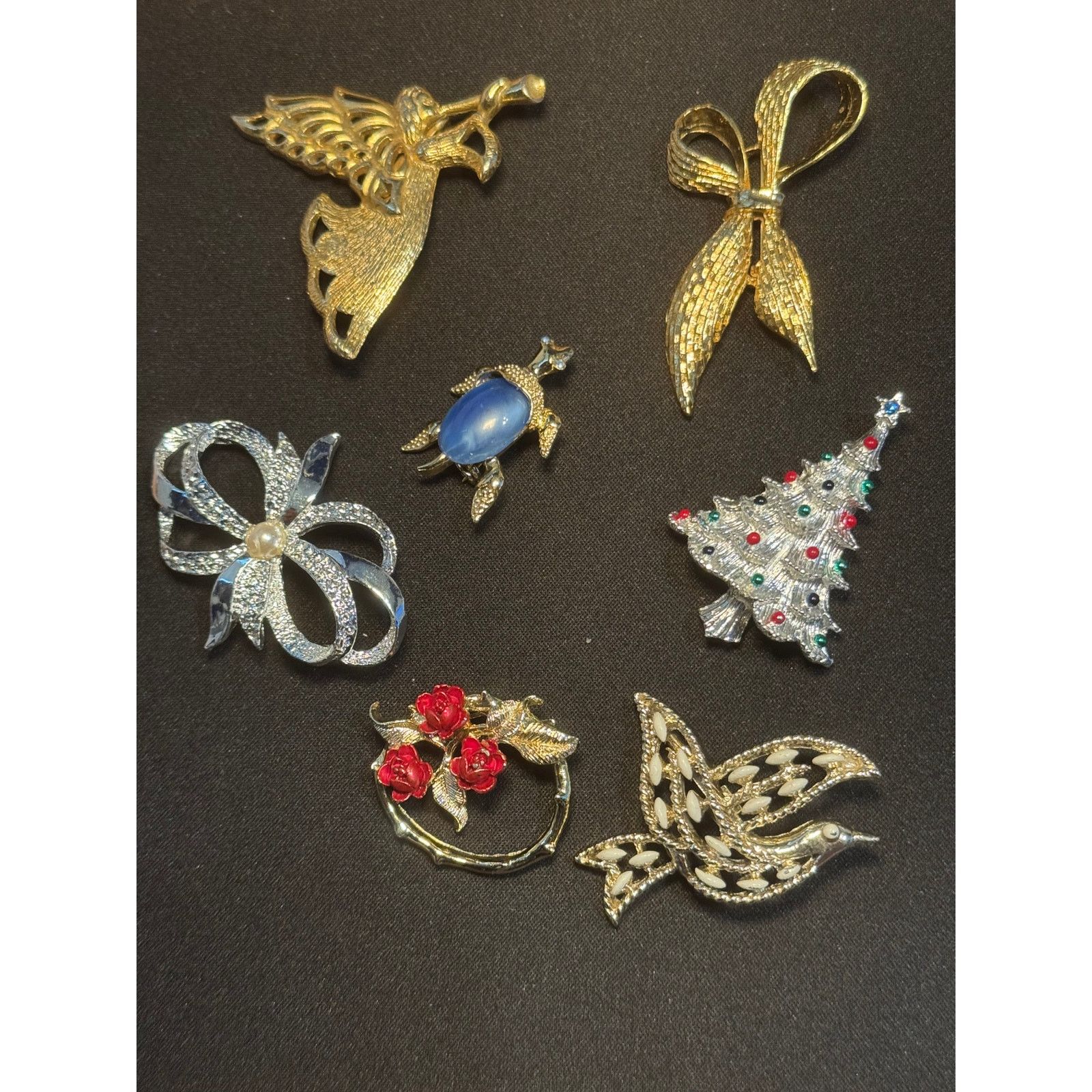 Other Lot of 7 Vintage Gerry's Brooches. Christmas Theme Size ONE SIZE - 1 Thumbnail