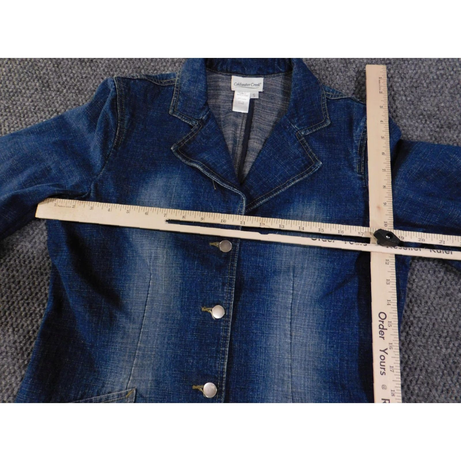 Coldwater Creek VINTAGE Coldwater Creek Blazer Womens Small Blue Denim 3 Button Notch Lapel Jacket Size S / US 4 / IT 40 - 5 Thumbnail