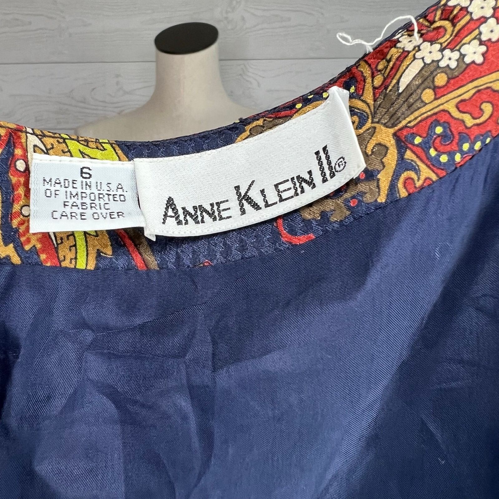 Anne Klein Anne Klein II Vintage 80s Navy Floral Vest Sz 6 Button Front Size M / US 6-8 / IT 42-44 - 6 Thumbnail