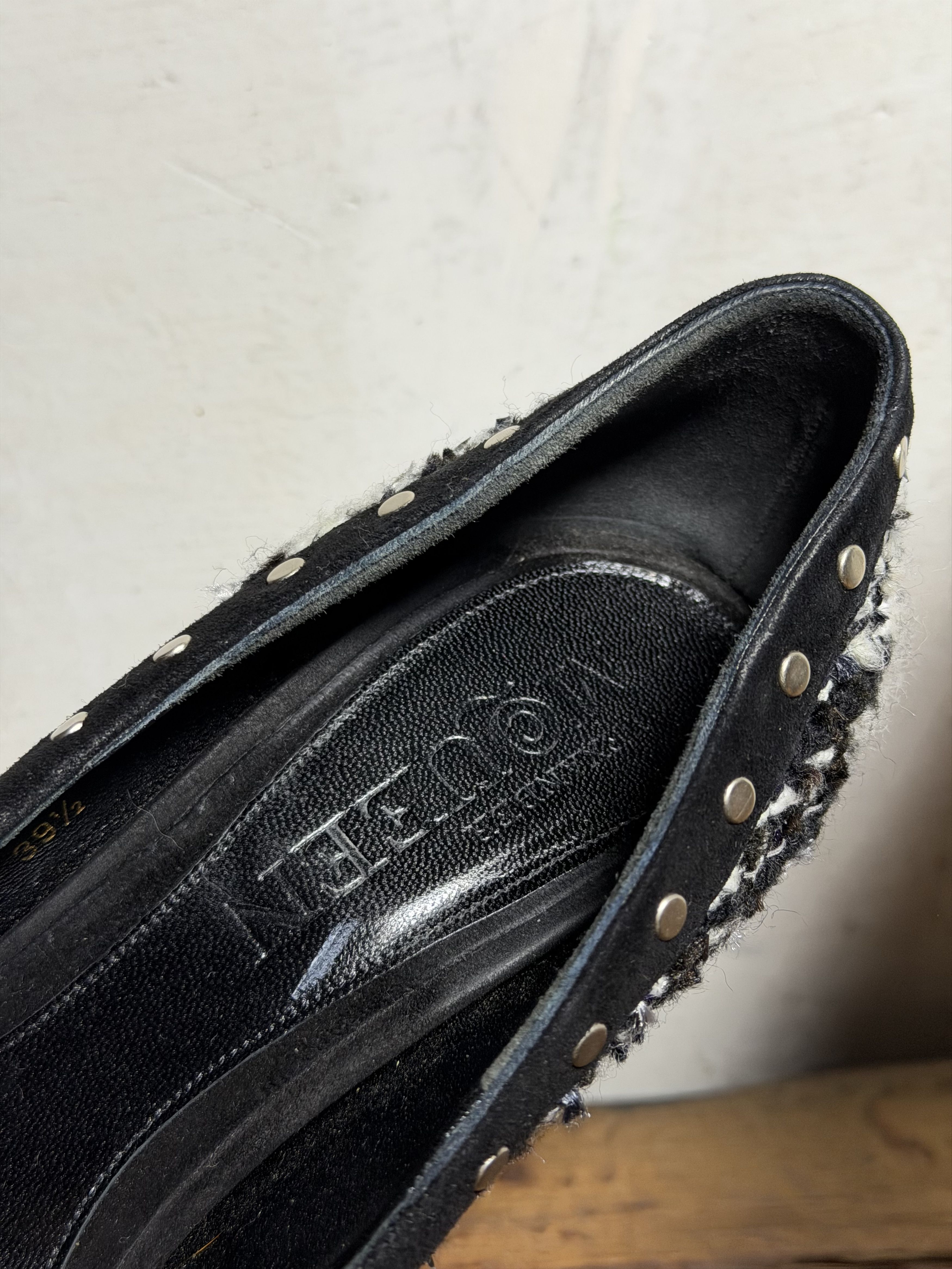 Alexander McQueen Alexander McQueen Tweed Studded Skull Peep Toe Pump Shoes Size US 9.5 / IT 39.5 - 10 Thumbnail
