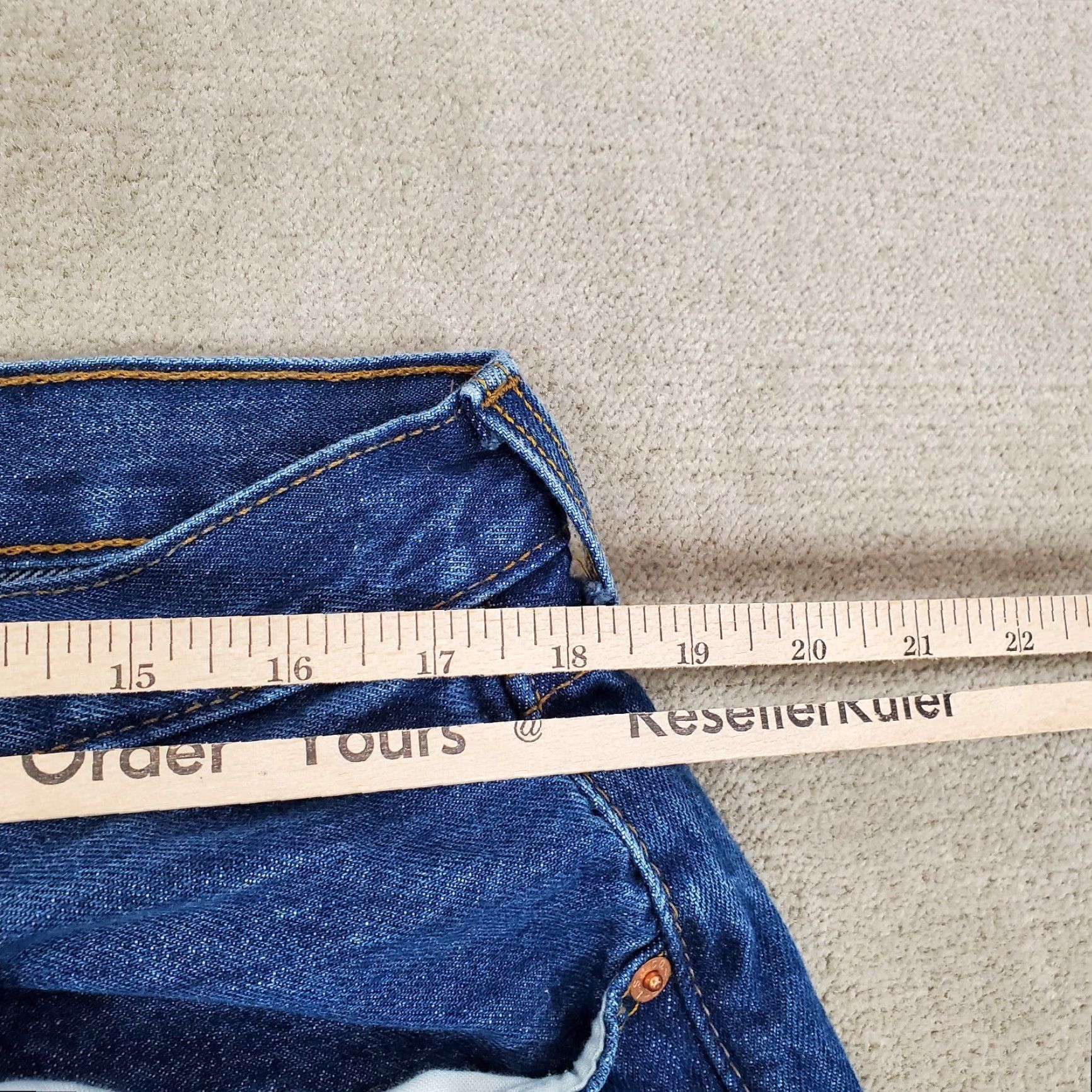 Levi's Levi's Jeans 501 Straight Men's 36x31 Blue Denim Dark Wash Regular Fit Pants Size US 36 / EU 52 - 3 Thumbnail