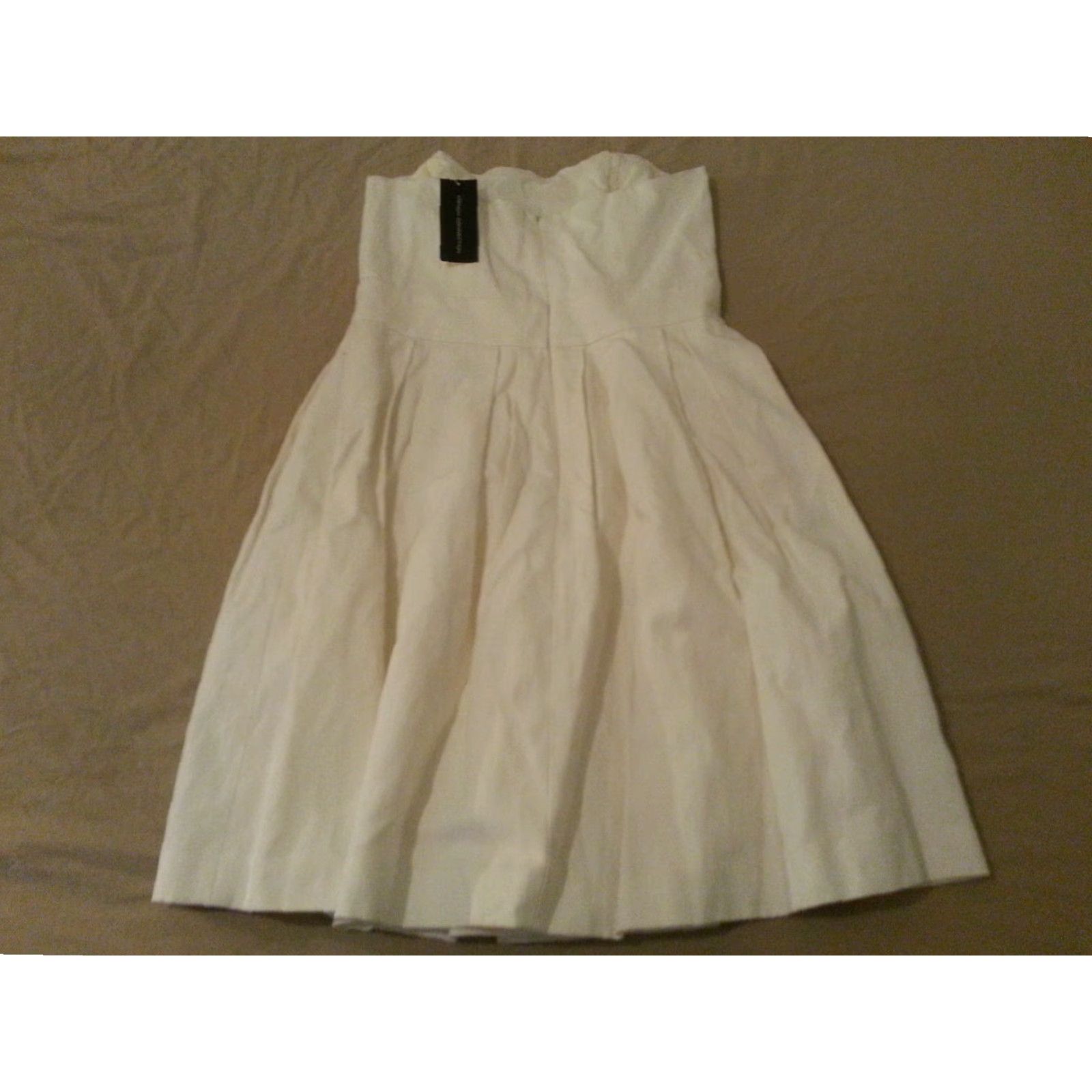 French Connection Womens French Connection Dress 10 Midi Fit & Flare Yellow Cream Womens Size L / US 10 / IT 46 - 5 Thumbnail