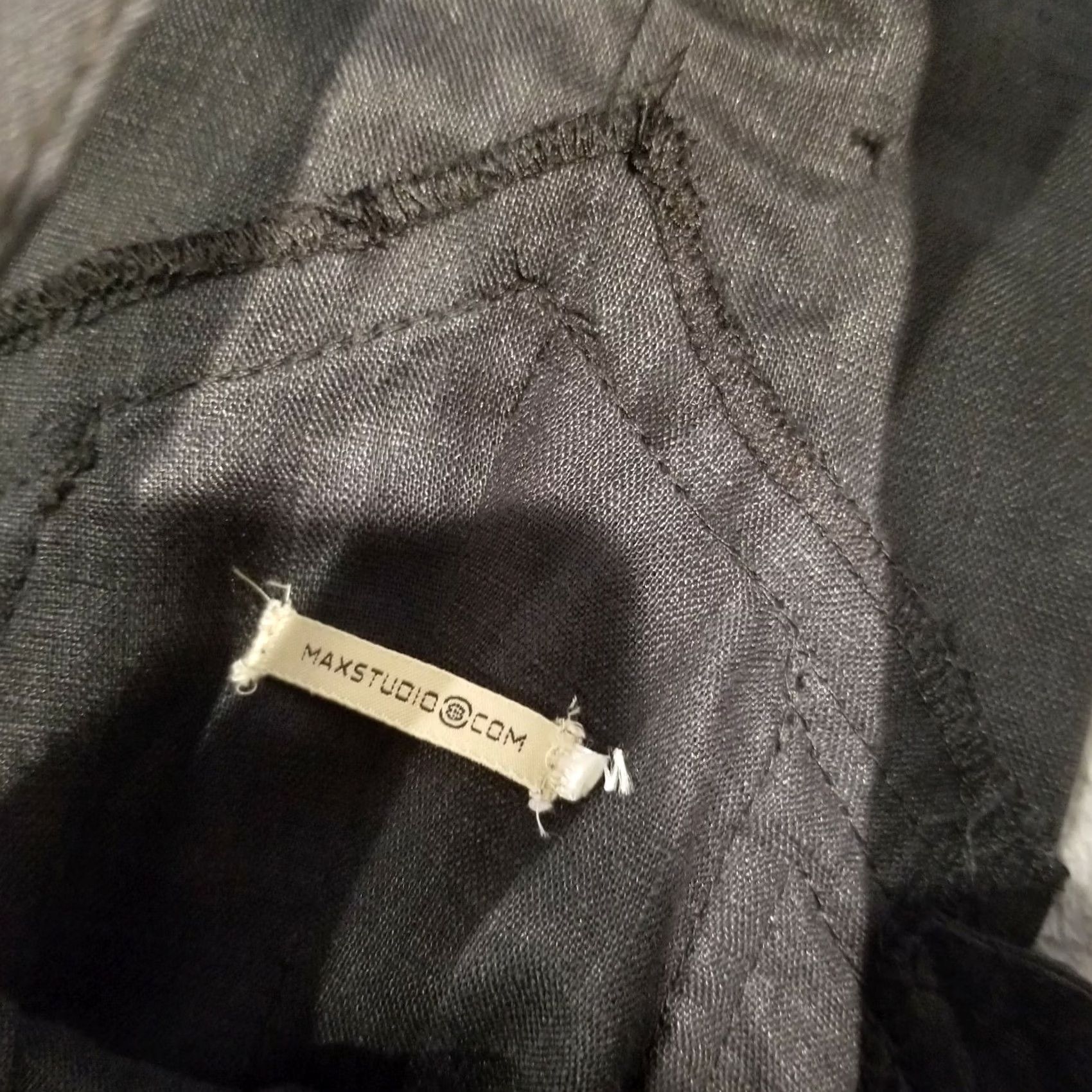 Vintage Max Studio Womens Sz 10 Sleeveless Cocktail Dress Belted Cross Back Linen Black Size L / US 10 / IT 46 - 5 Thumbnail