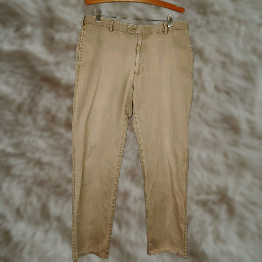 Peter Millar Peter Millar Chino Pants Mens 36x33 Beige Regular Straight Pants Front Flat Front Pima Cotton Chino Casual Size US 36 / EU 52 - 1 Thumbnail