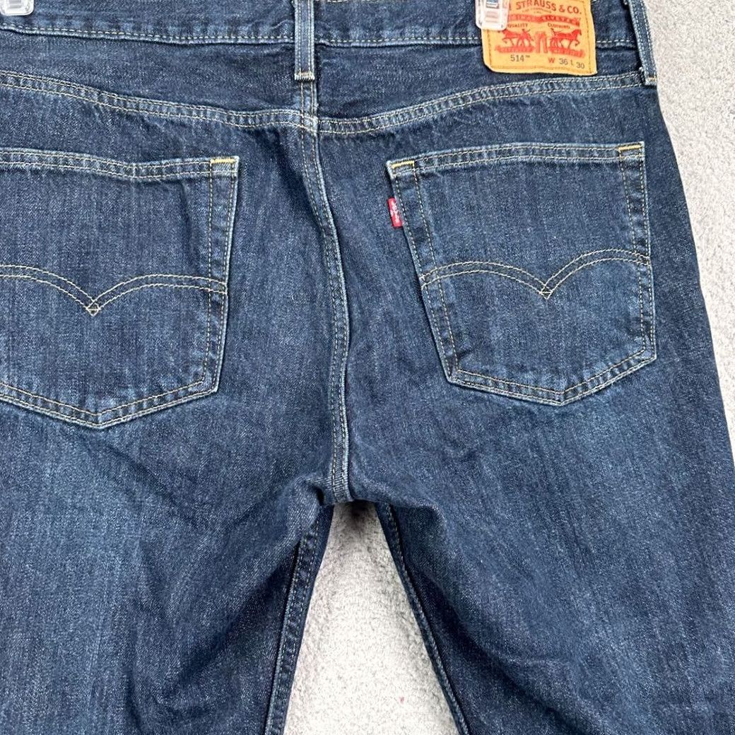Levi's Levi's 514 Straight Jeans Mens 36X30 Blue Distressed Red Tab 5 Pocket Denim pants Size US 36 / EU 52 - 4 Thumbnail