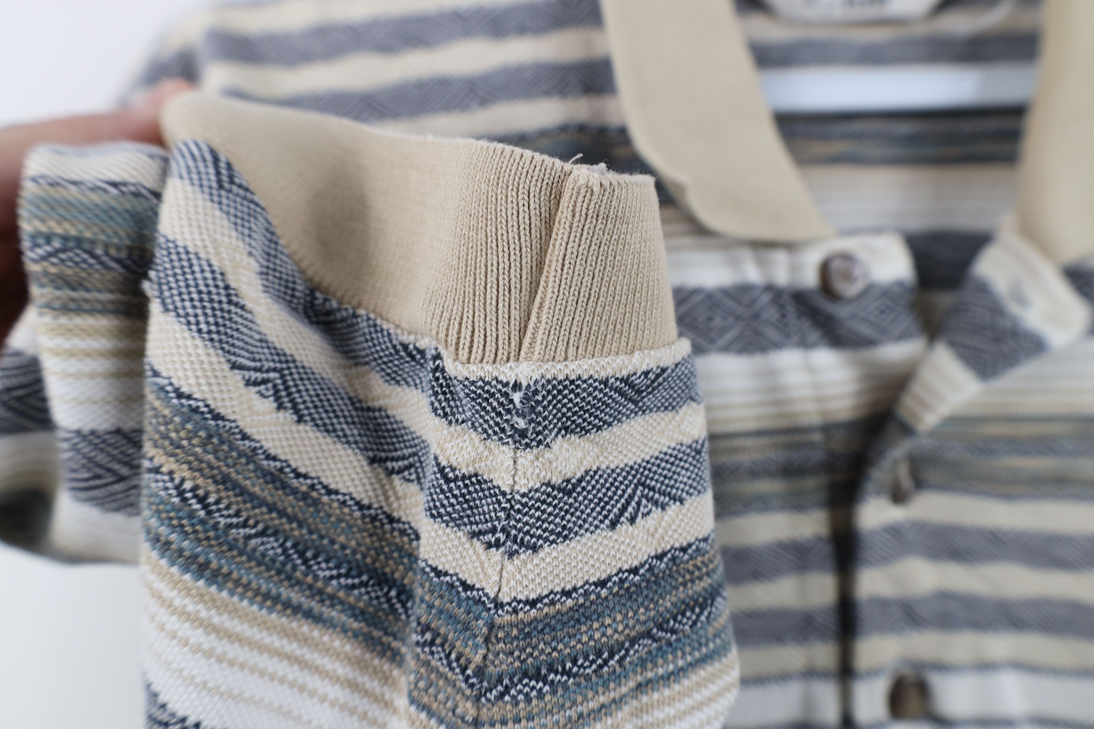 Vintage Vintage 90s Streetwear Fair Isle Striped Knit Polo Shirt Size US M / EU 48-50 / 2 - 8 Thumbnail